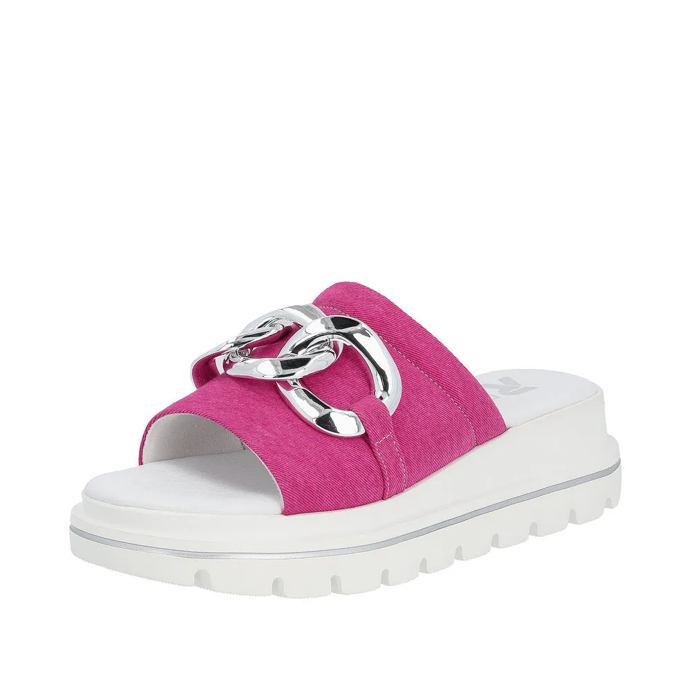 Ladies Evolution By Rieker Mule Pink Chunky Platform W1652-31 sale