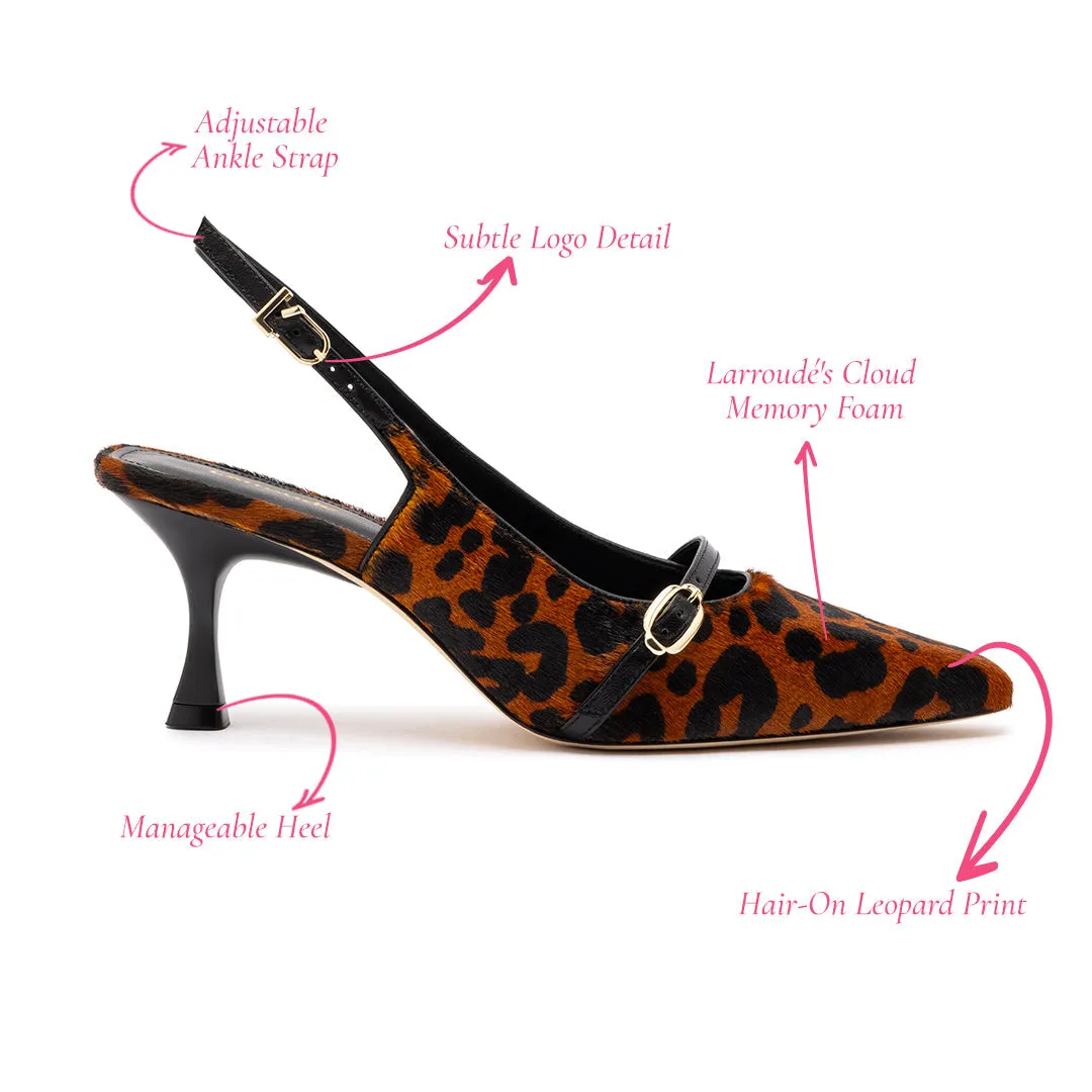 Larroude Ines Pump In Leopard Print Calf Hair