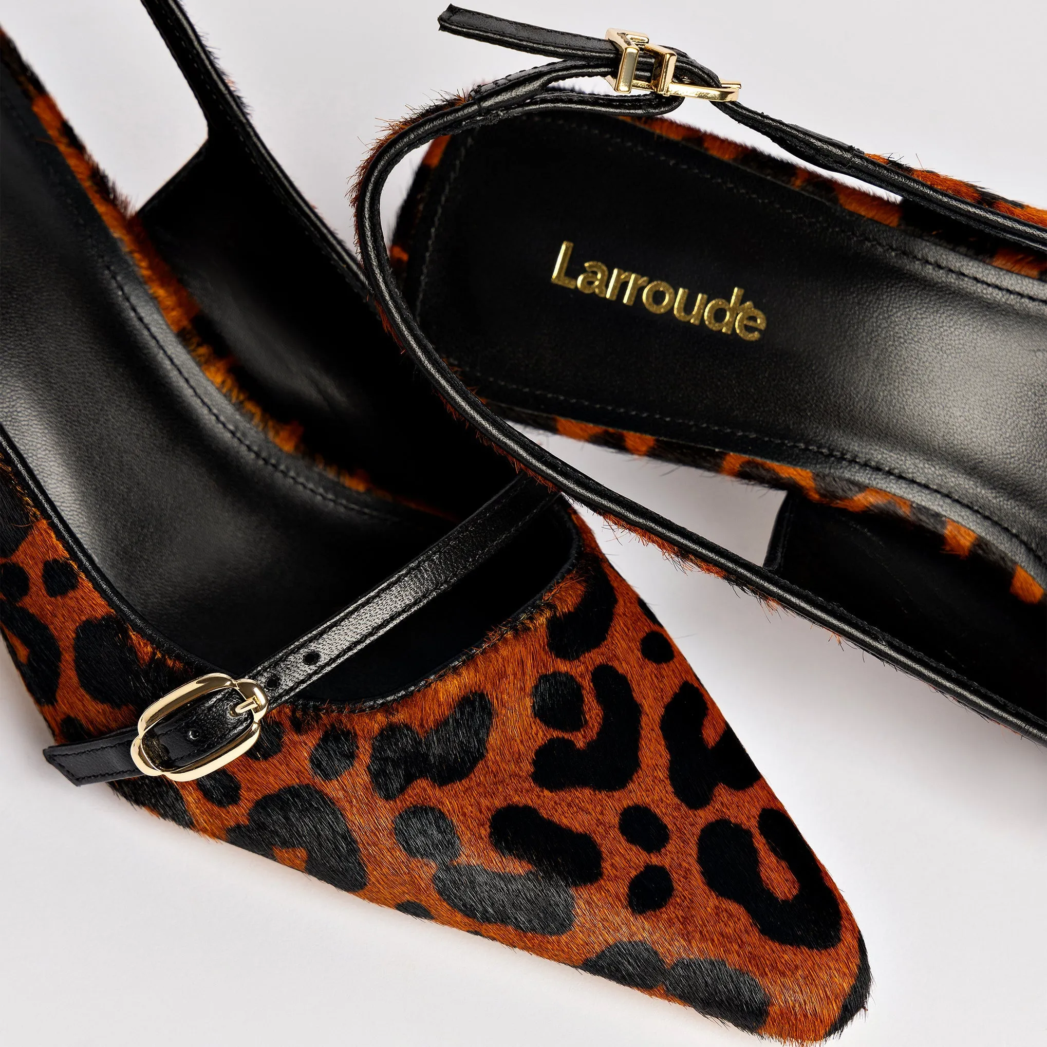 Larroude Ines Pump In Leopard Print Calf Hair