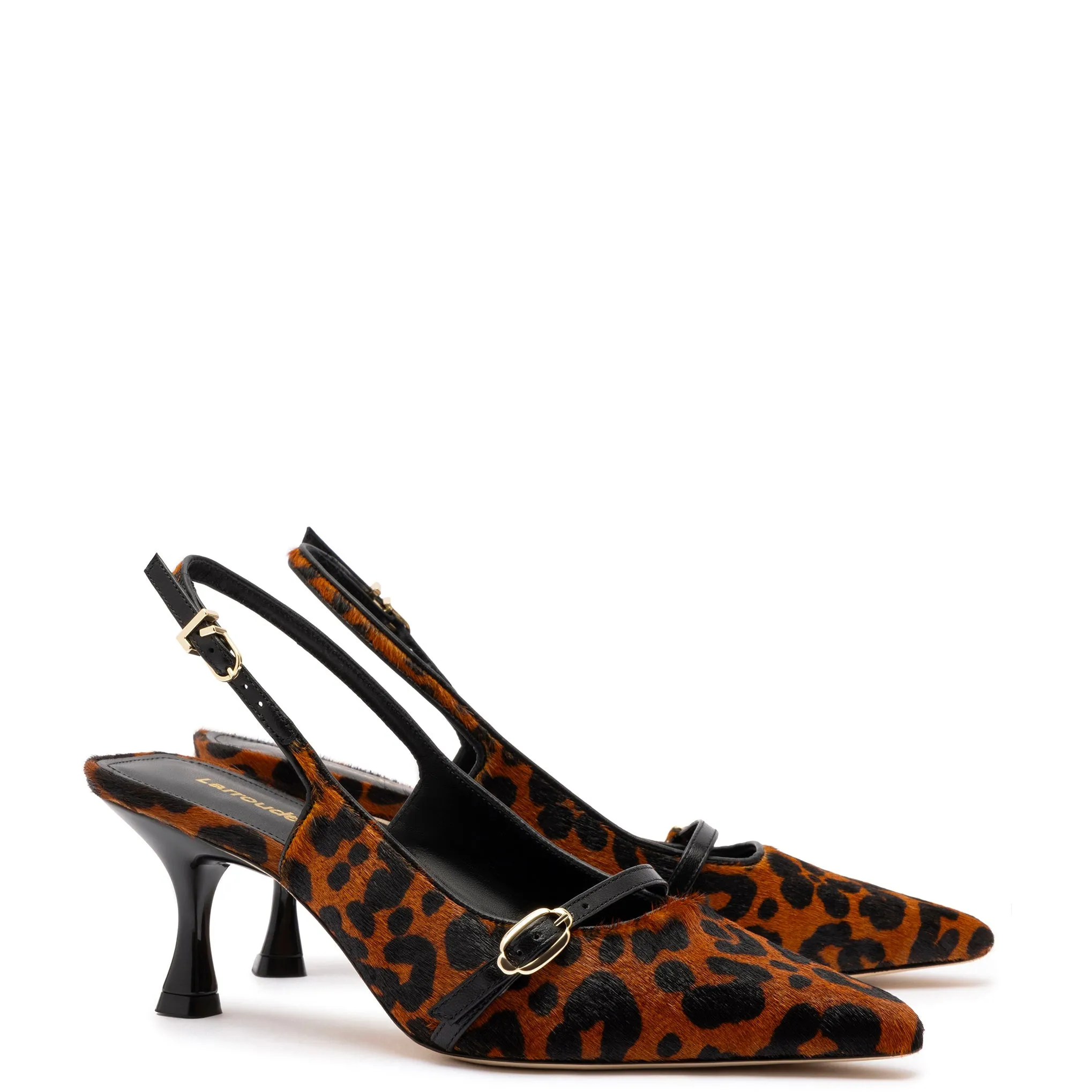 Larroude Ines Pump In Leopard Print Calf Hair