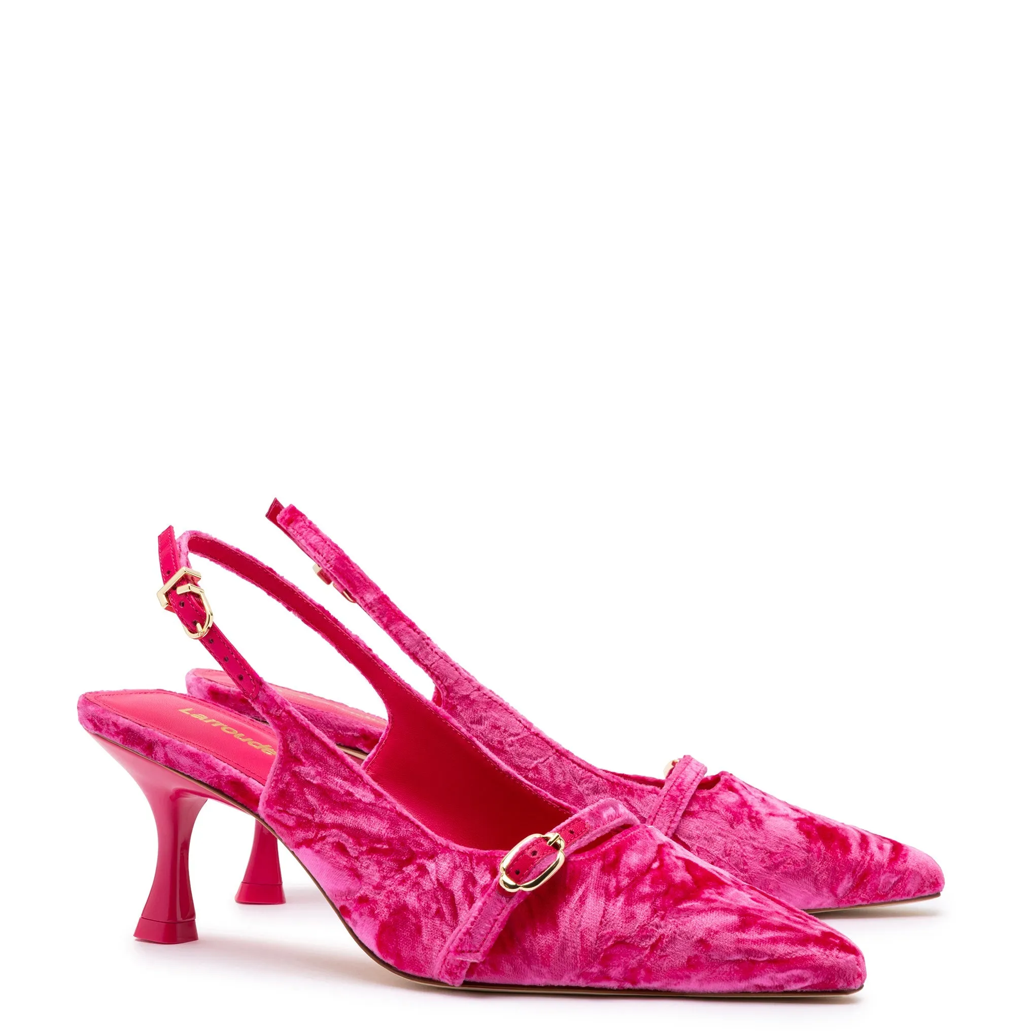 Larroude Ines Pump In Pink Velvet