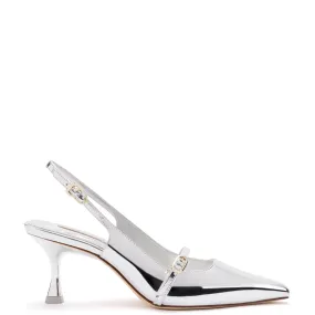 Larroude Ines Pump In Silver Specchio