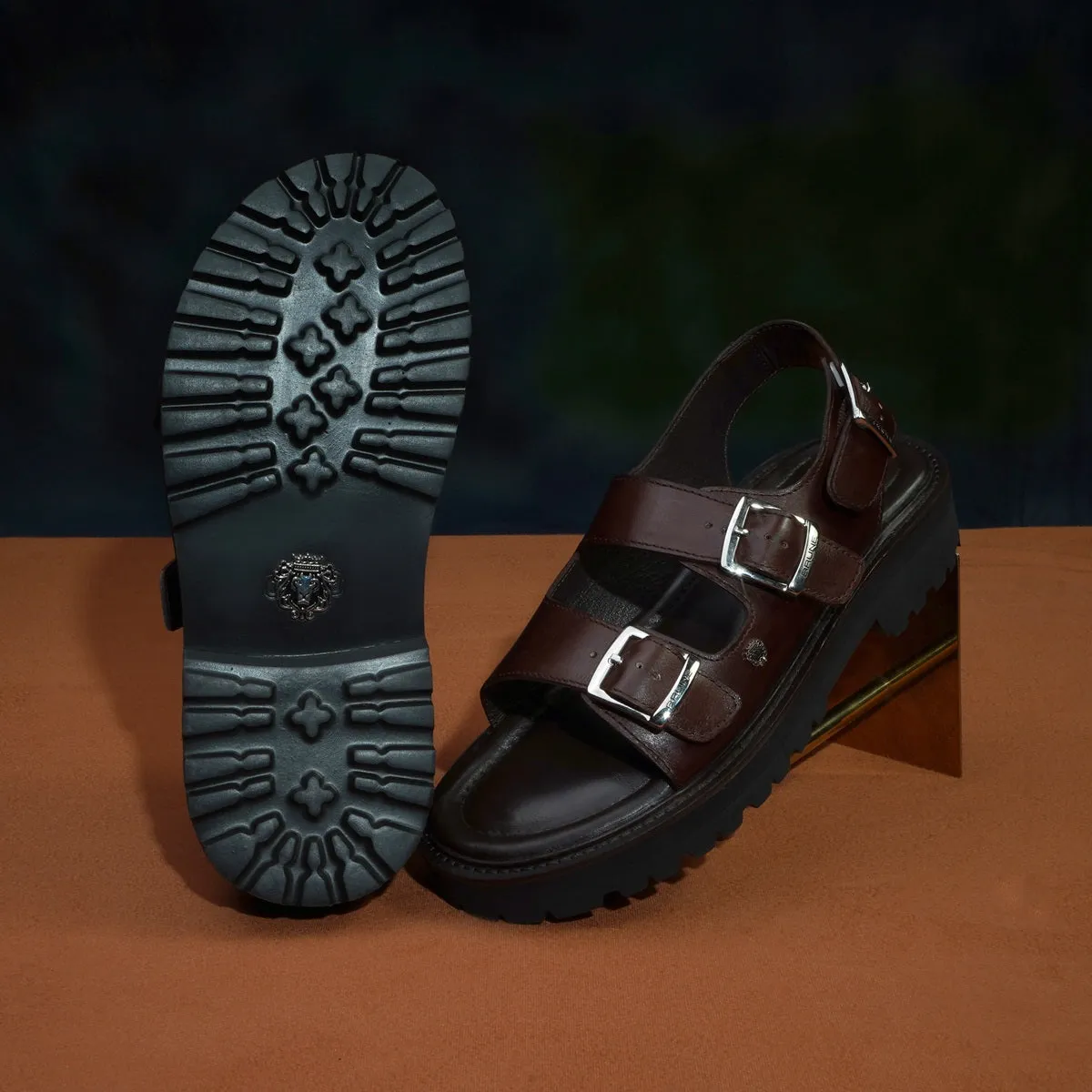 Light Weight Chunky Sole Men's Sandal in Genuine Leather