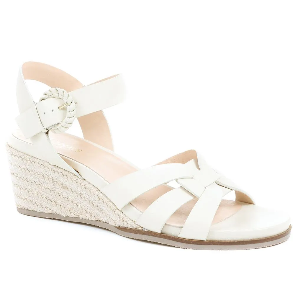 Loriana Leather Woven Wedge Sandals - LORIANA / 323 346