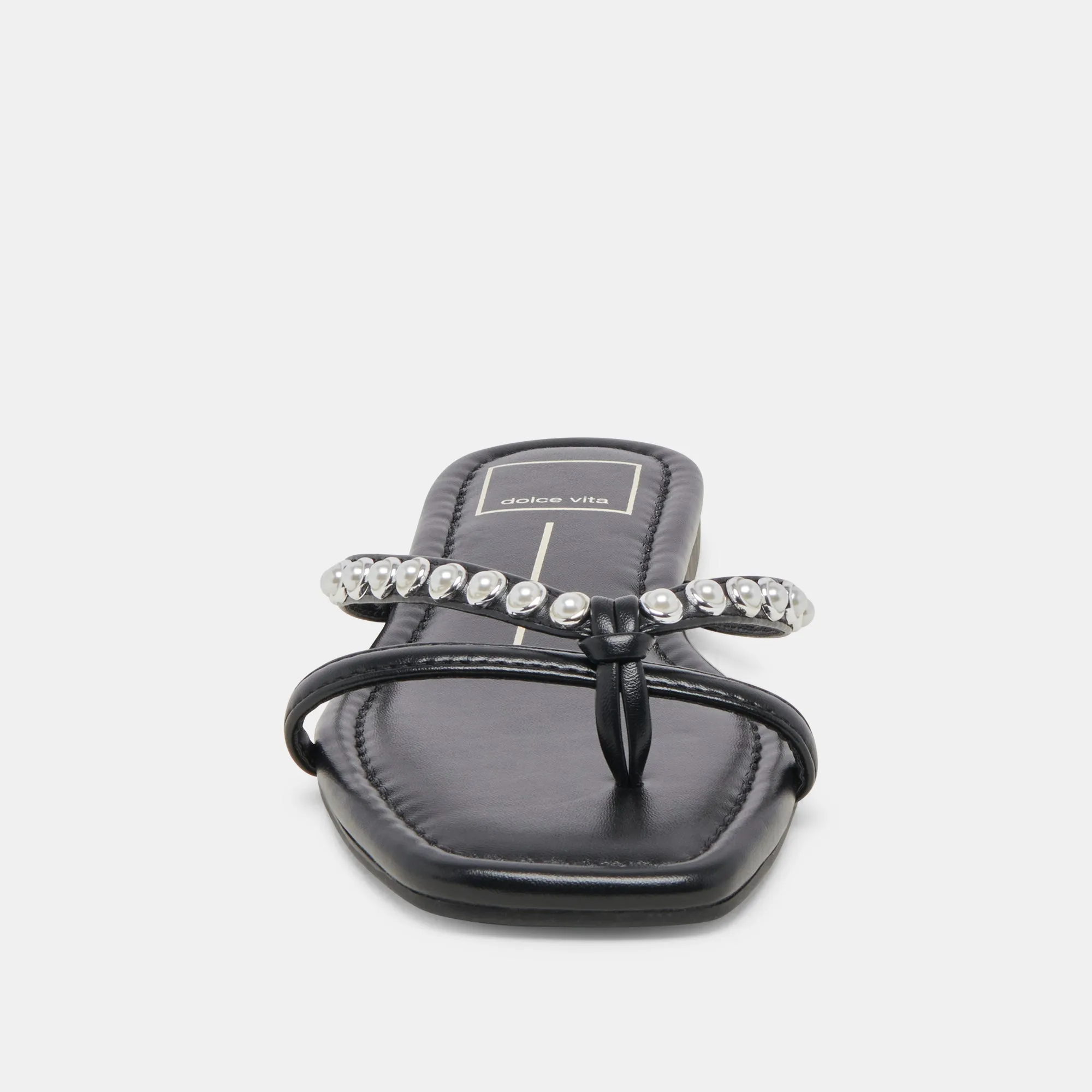 LUCCA PEARL SANDALS BLACK PEARLS