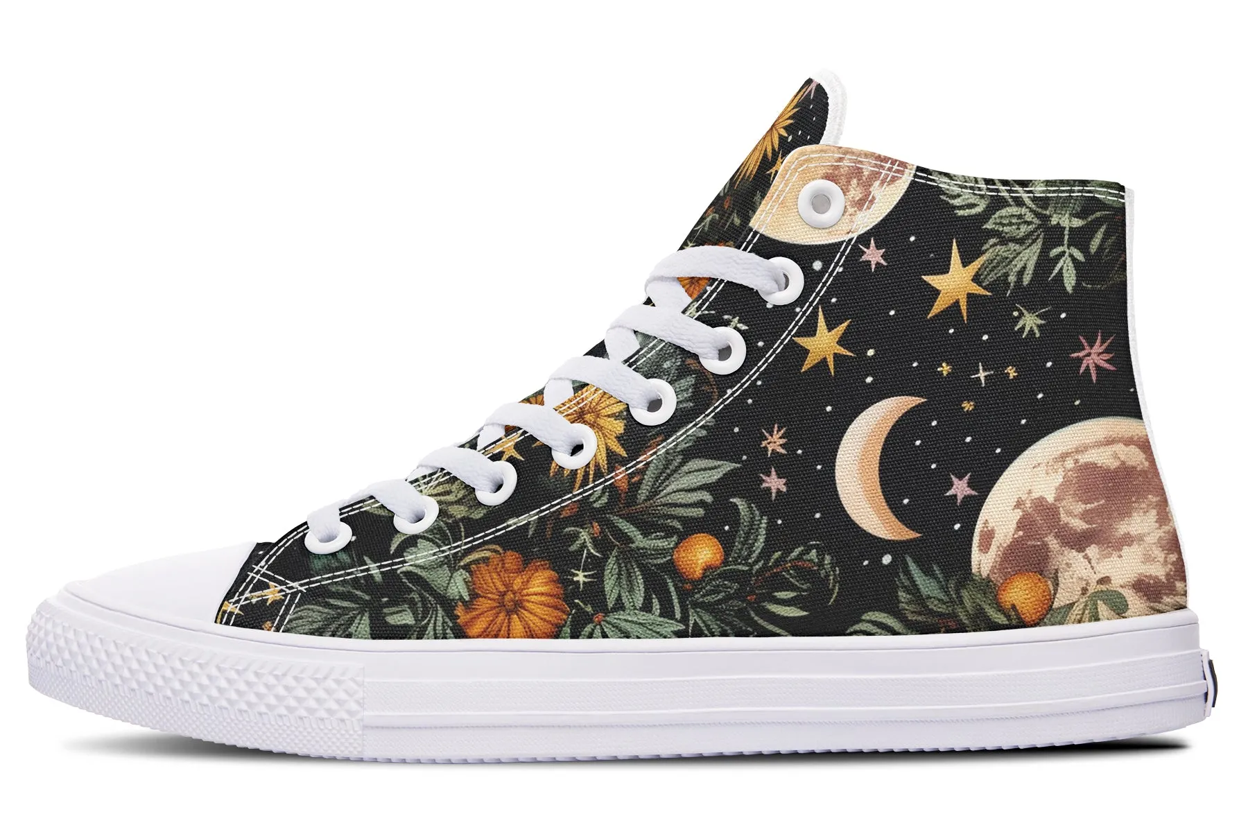 Lunar Meadow High Tops - Classic Premium Canvas Shoes with Comfortable and Durable Soles