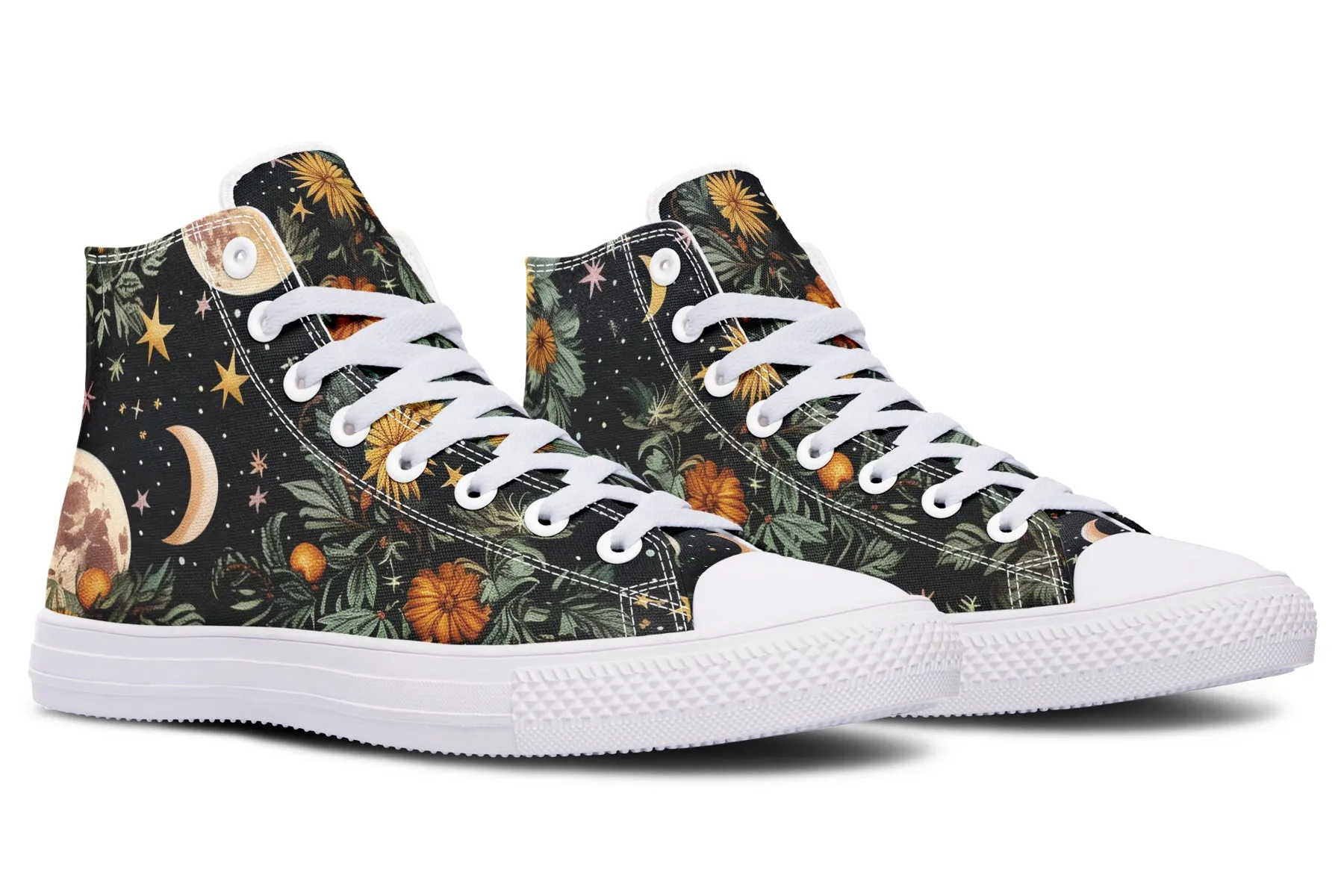 Lunar Meadow High Tops - Classic Premium Canvas Shoes with Comfortable and Durable Soles