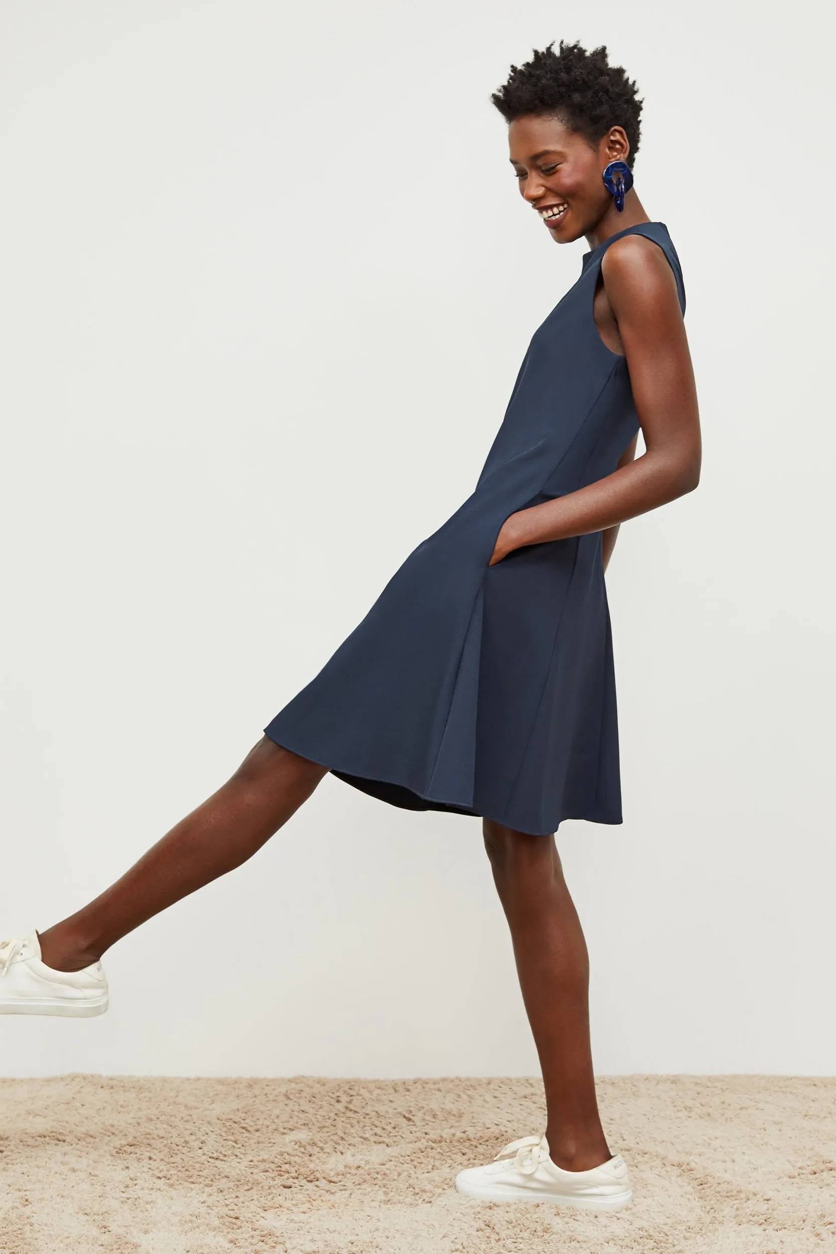 Malala 1.0 Dress - Recycled WonderTex :: Midnight