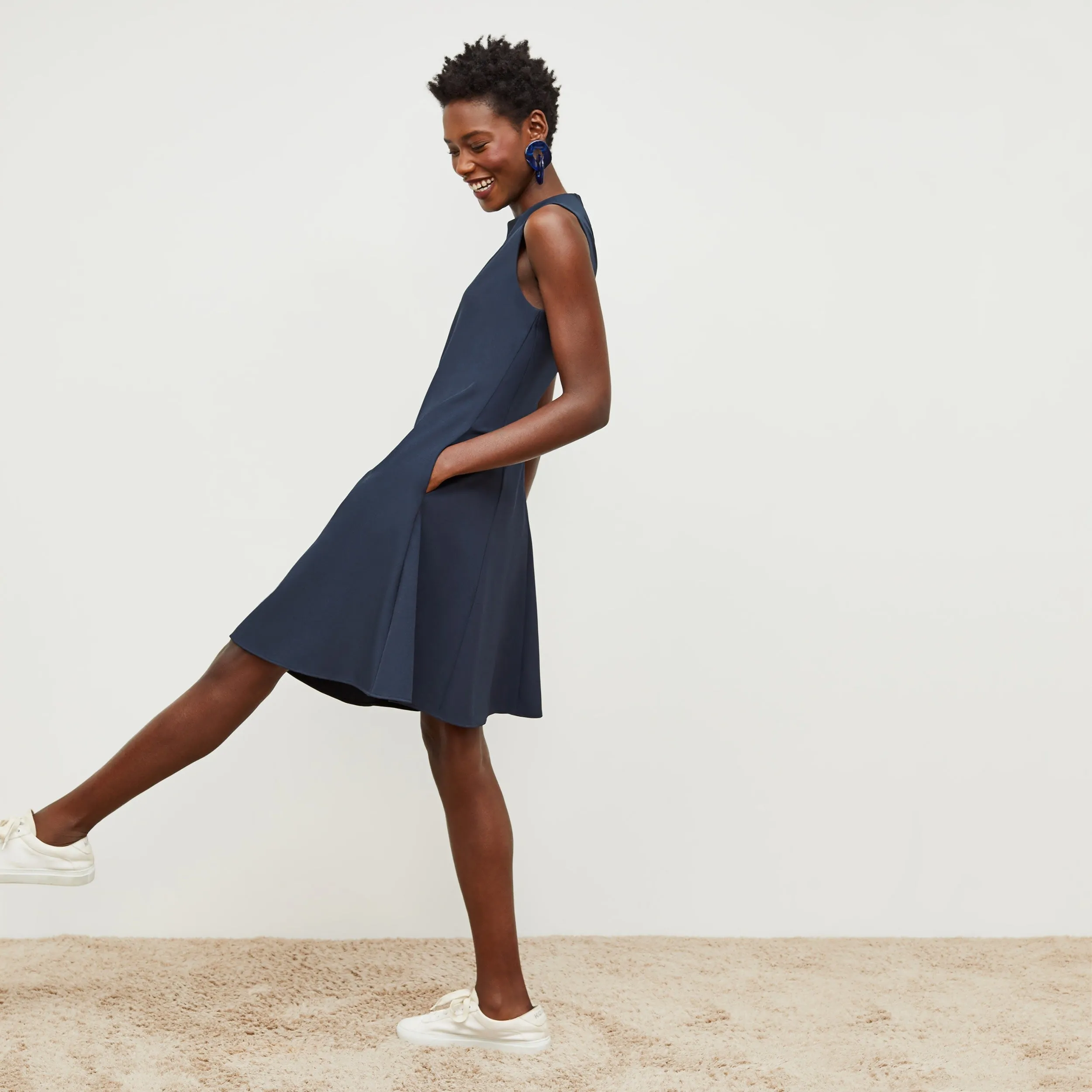 Malala 1.0 Dress - Recycled WonderTex :: Midnight