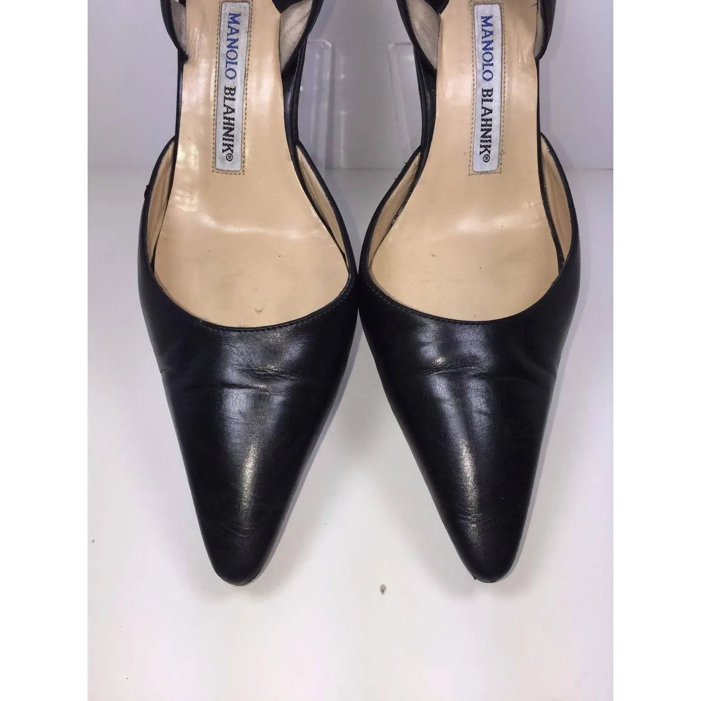 MANOLO BLAHNIK Black Slingback Leather Pumps | US 8 - EU 38 1/2