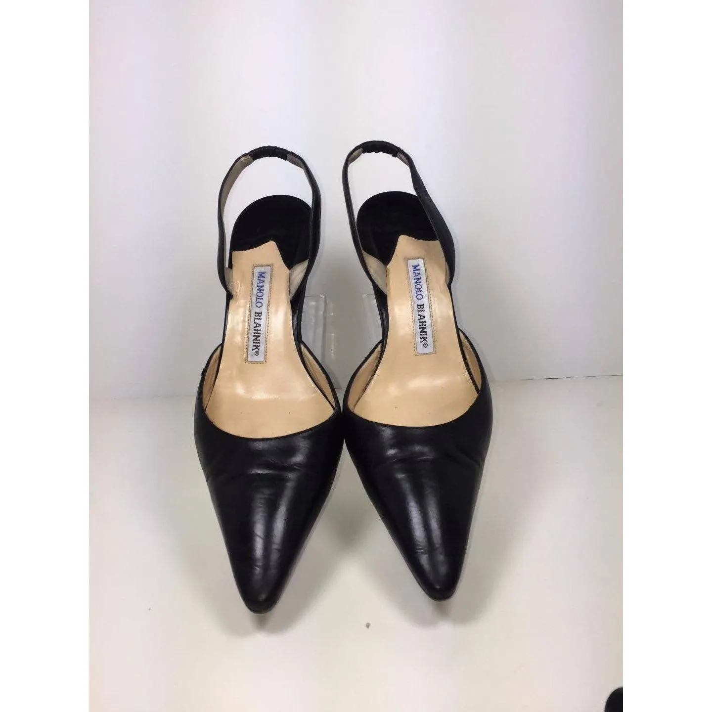 MANOLO BLAHNIK Black Slingback Leather Pumps | US 8 - EU 38 1/2