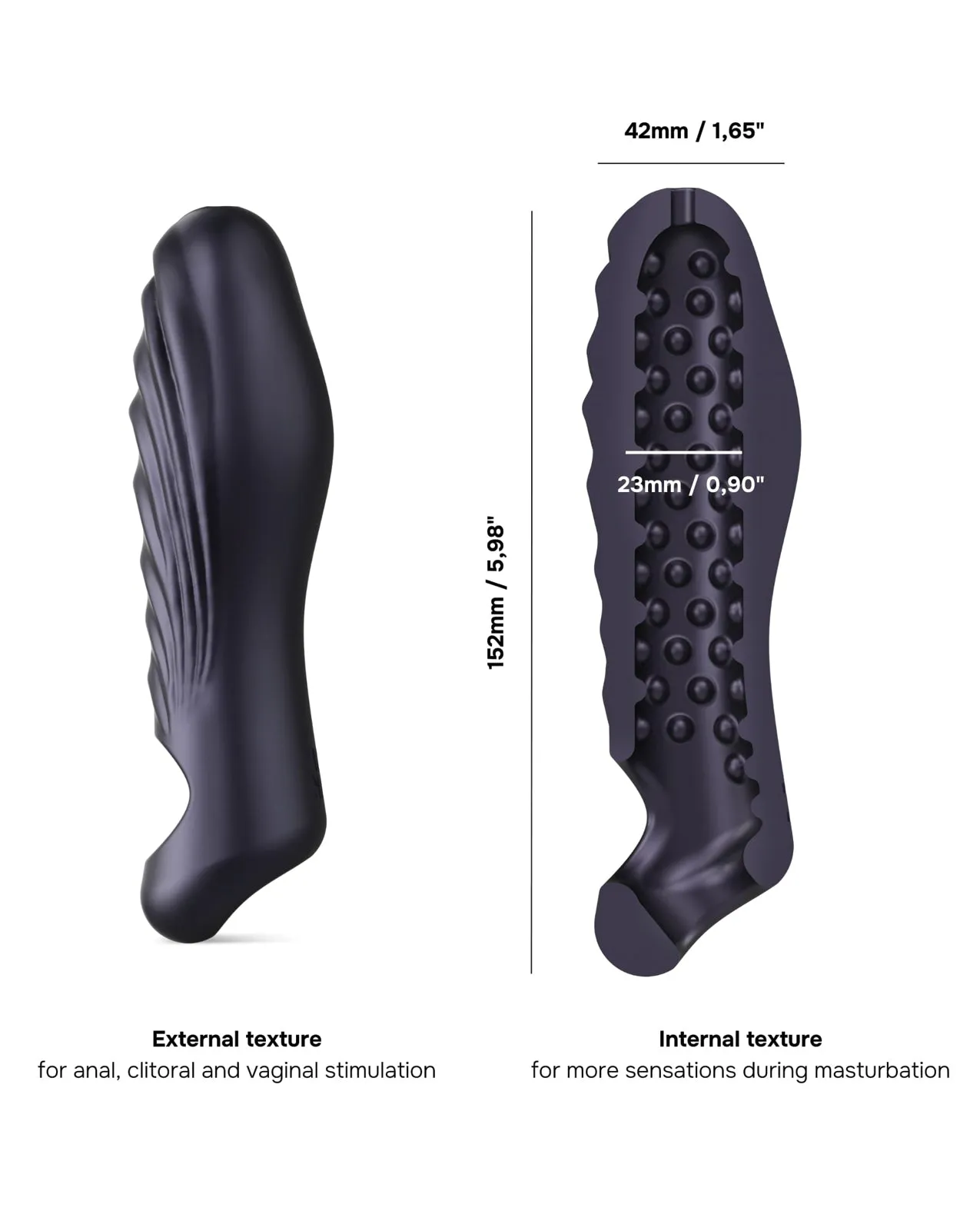 Manwan RYZER Enhanced Pleasure Penis Sleeve - Luxurious Black Plum Design