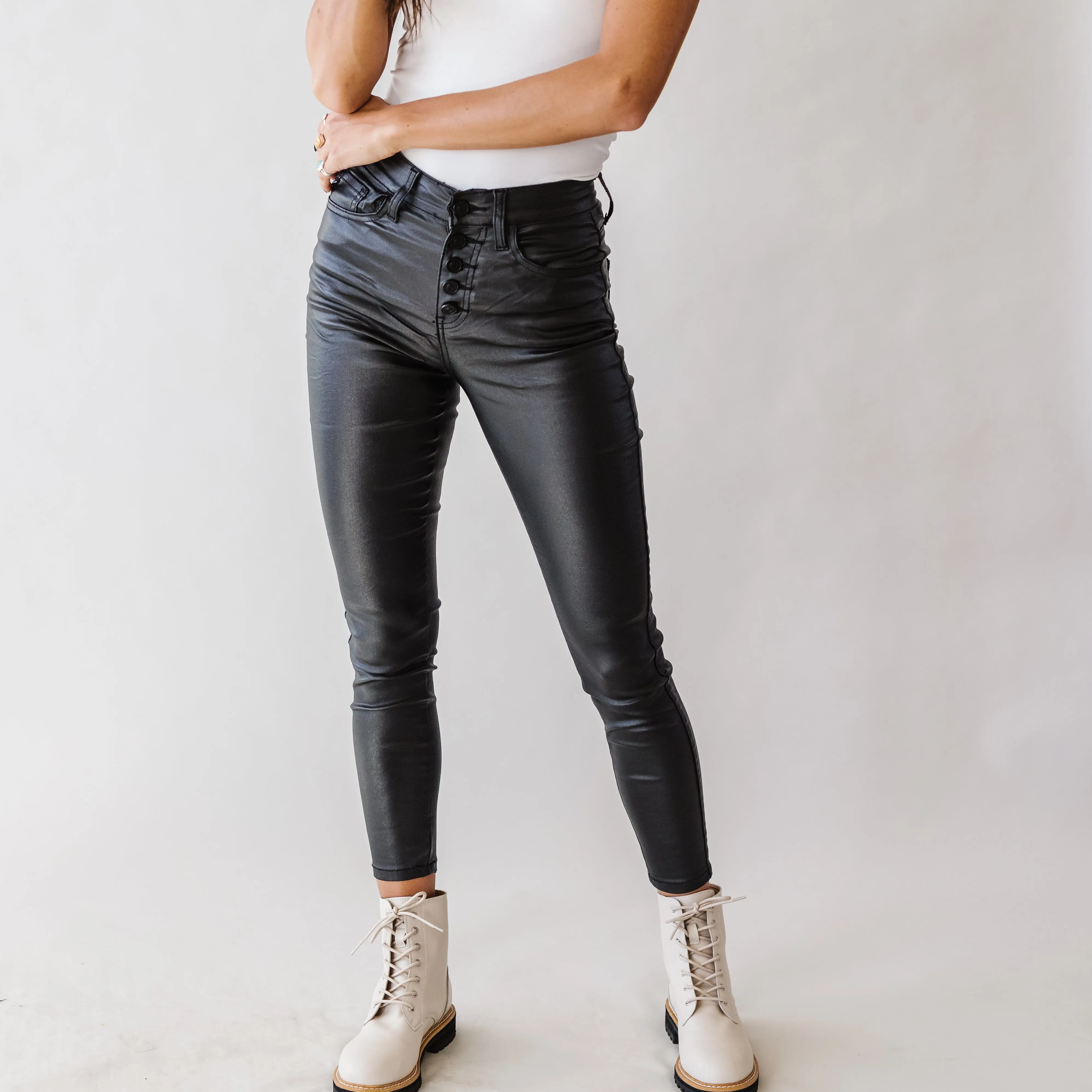 Melea High Rise Leather Skinnies