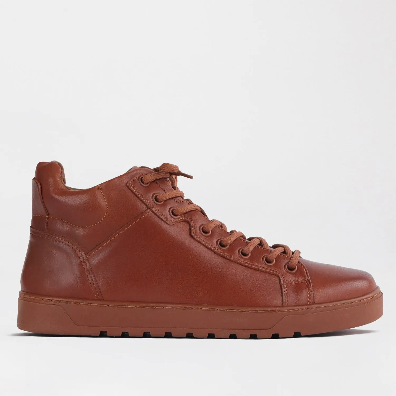 Men's High-top Sneaker with Removable Footbed in Chestnut - 12744