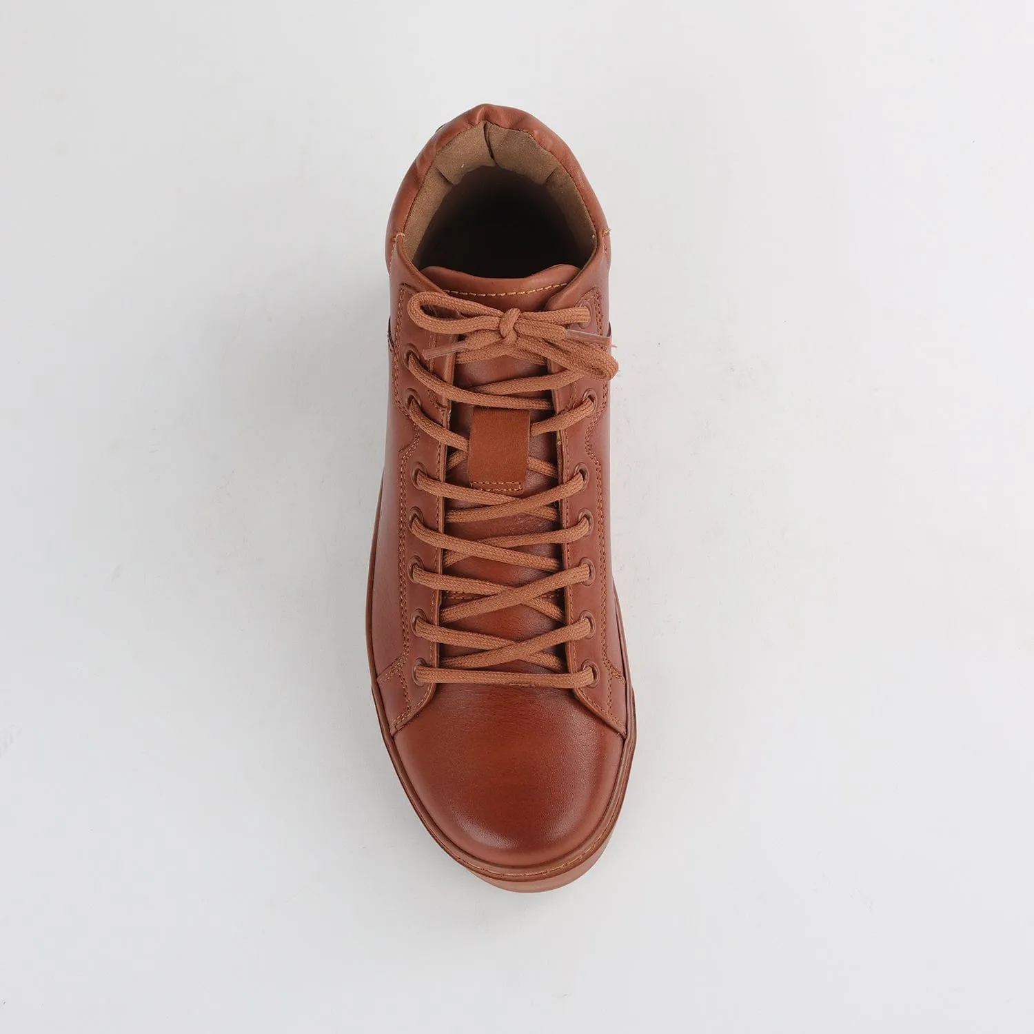 Men's High-top Sneaker with Removable Footbed in Chestnut - 12744