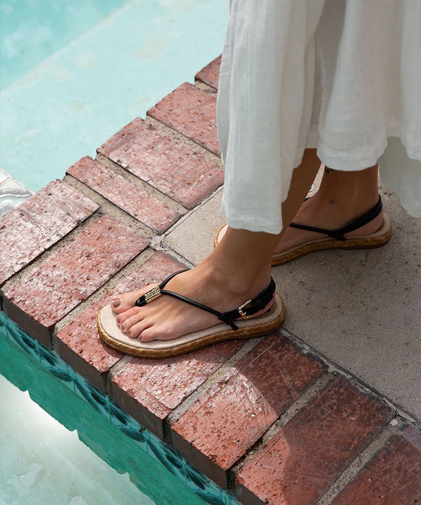 MERYL SANDALS BLACK LEATHER