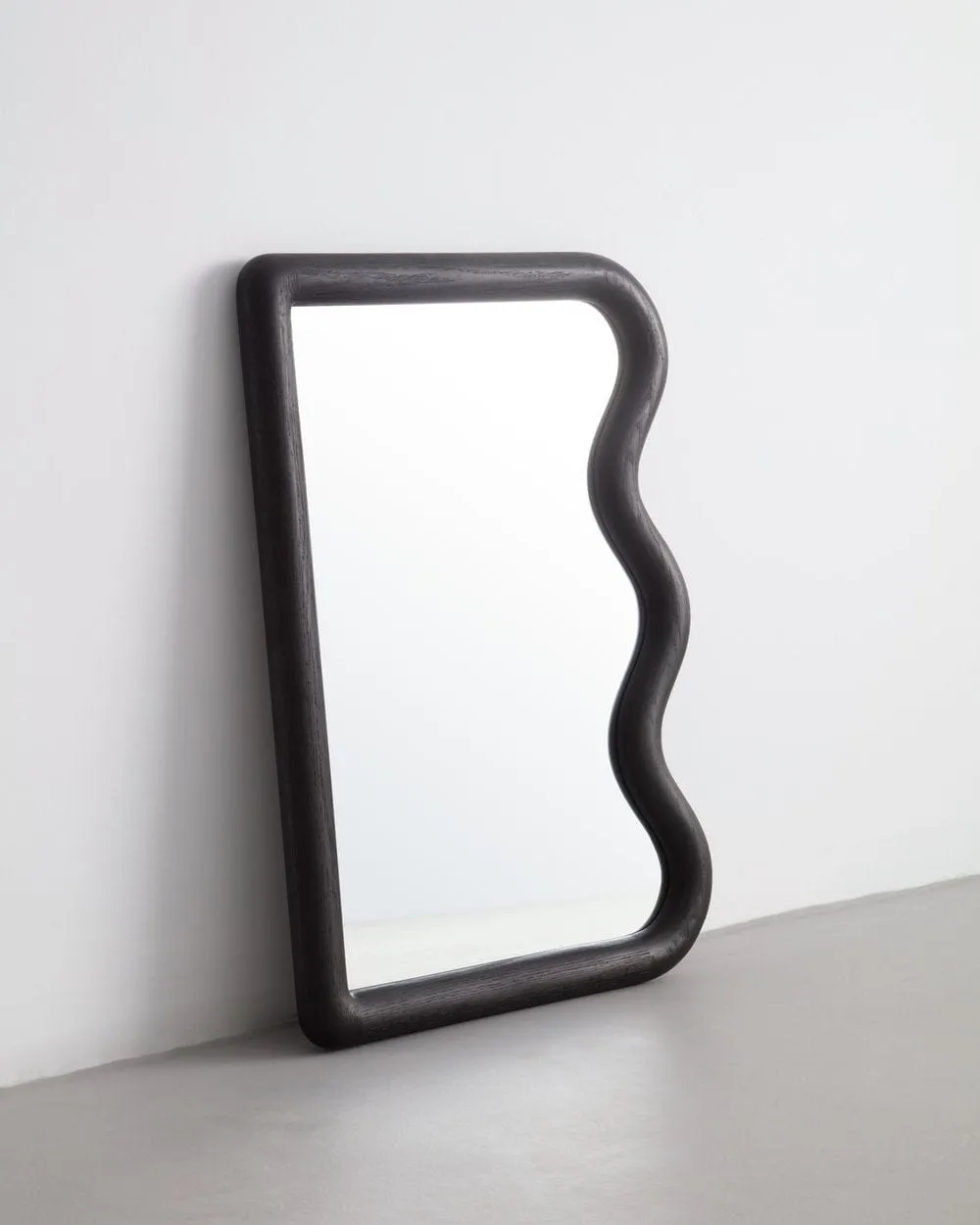 Mini Squiggle Mirror Charred Oak