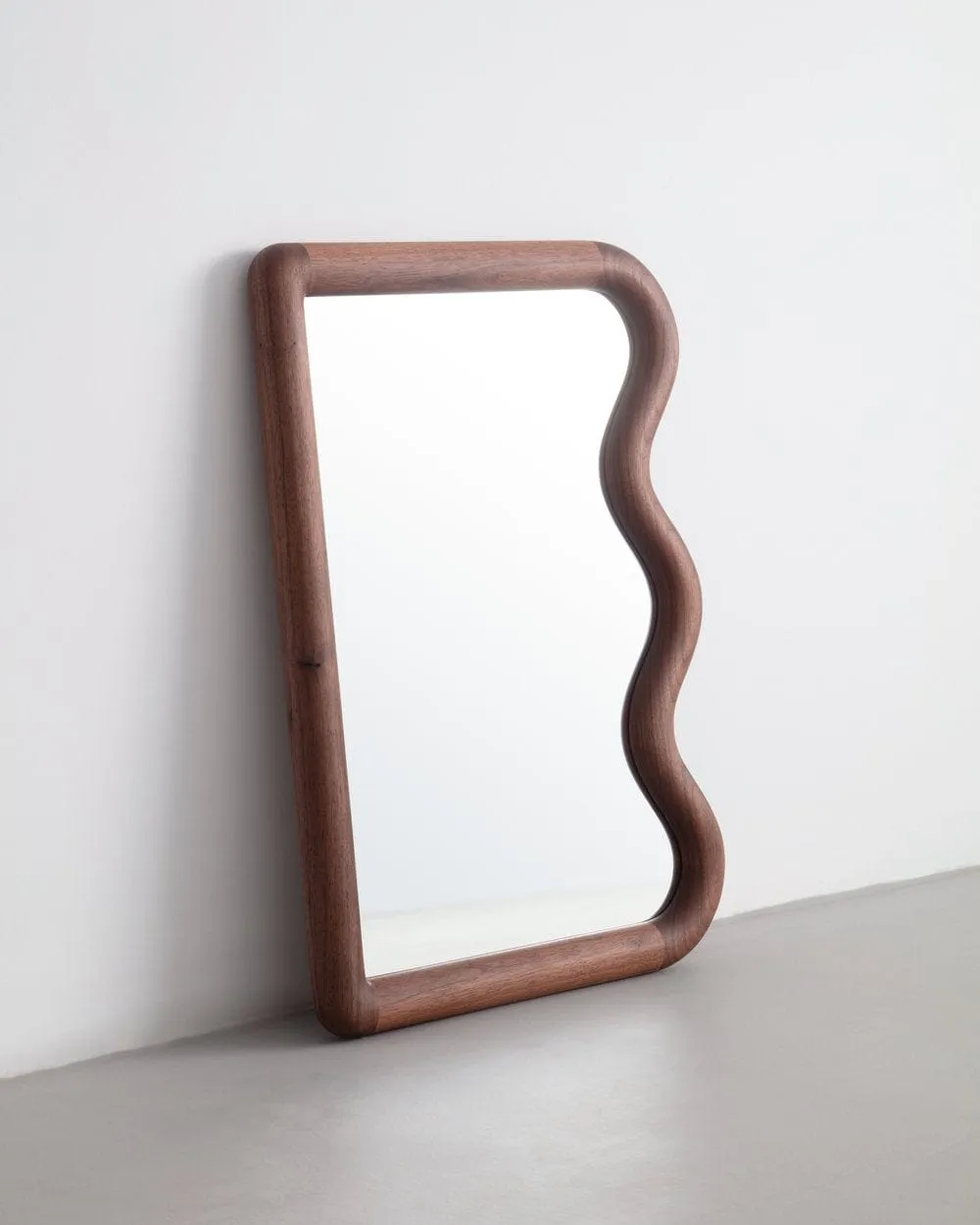 Mini Squiggle Mirror in Walnut