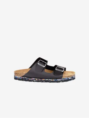 Nuo Recycled Flipflop & Cork Buckled Sandals | Onyx