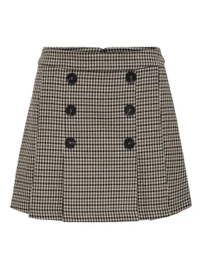 Onllydia Hw Pleat Check Skirt - Bruin Dessin