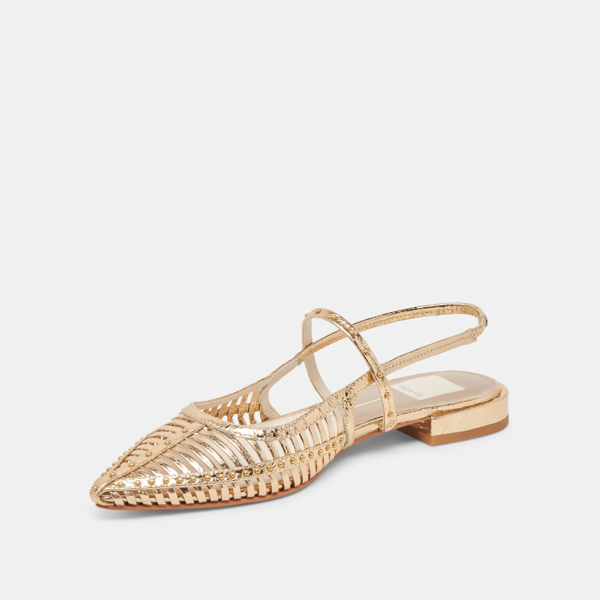 PHINLY FLATS GOLD DISTRESSED LEATHER