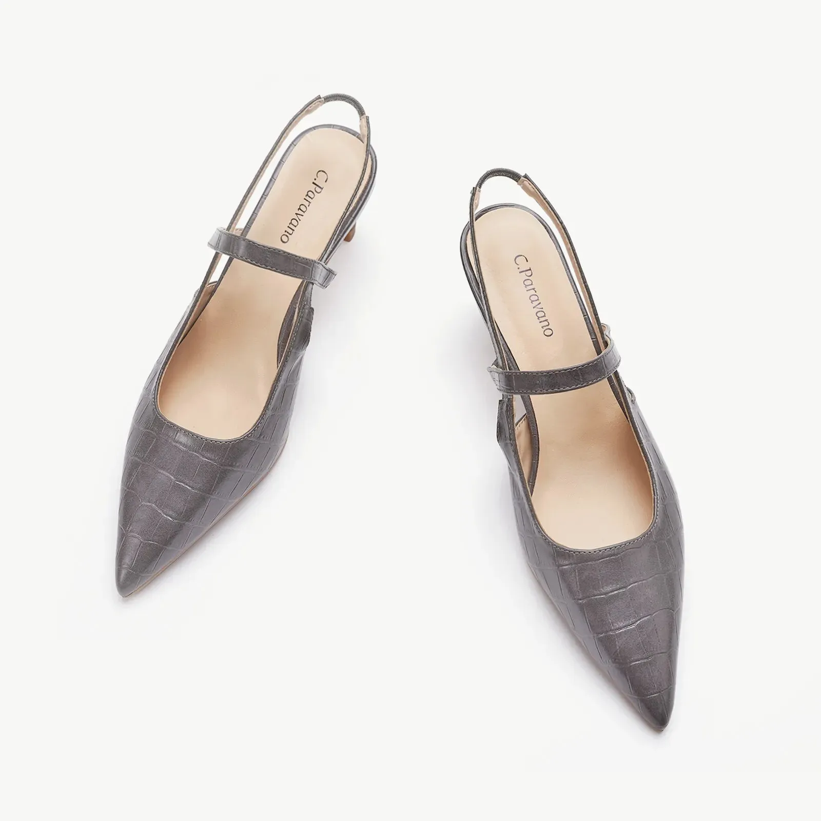 Pointed Toe Print Slingbacks (Helen)