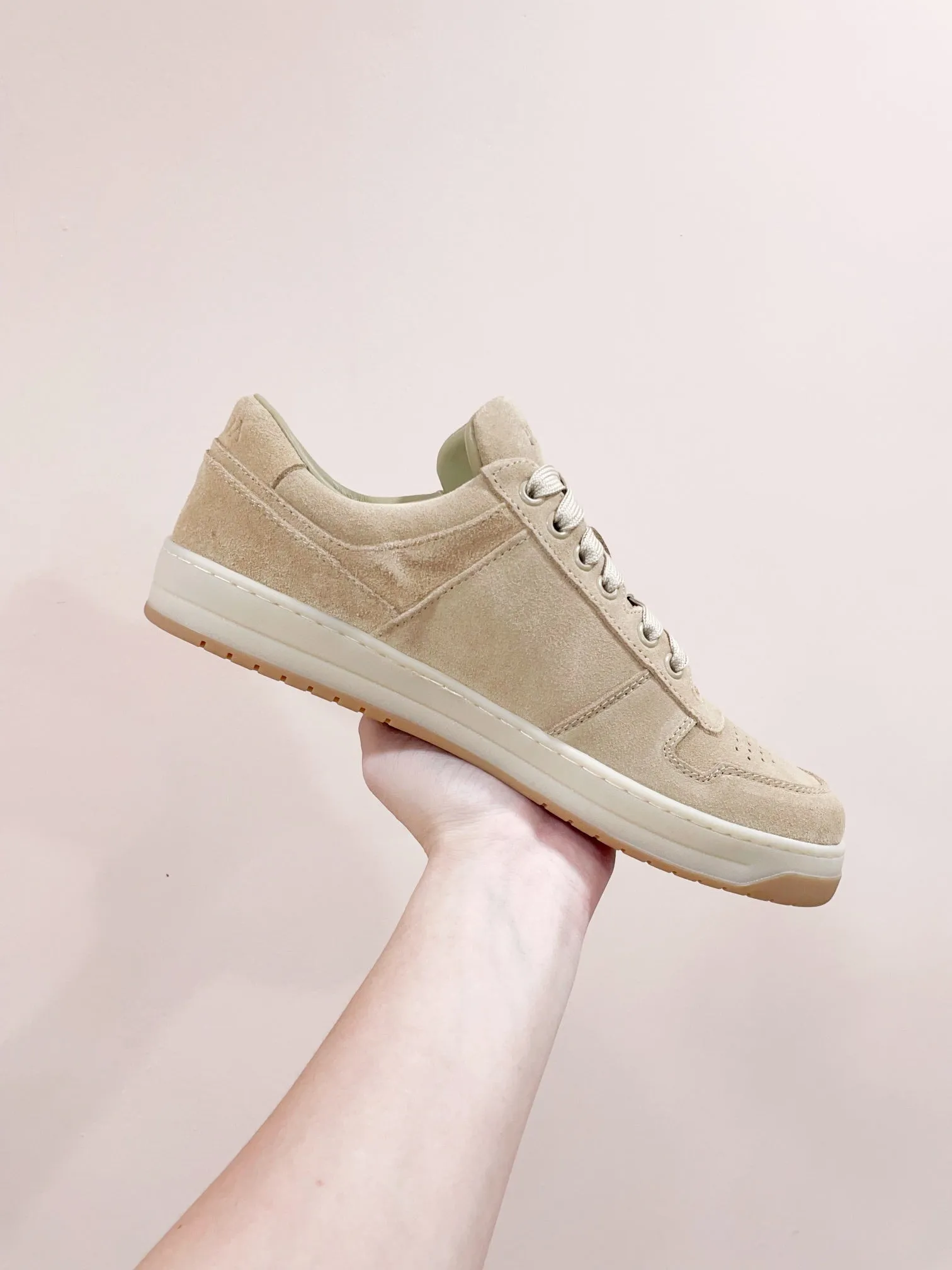 PRA DOWNTOWN PERFORATED SNEAKERS BEIGE SUEDE