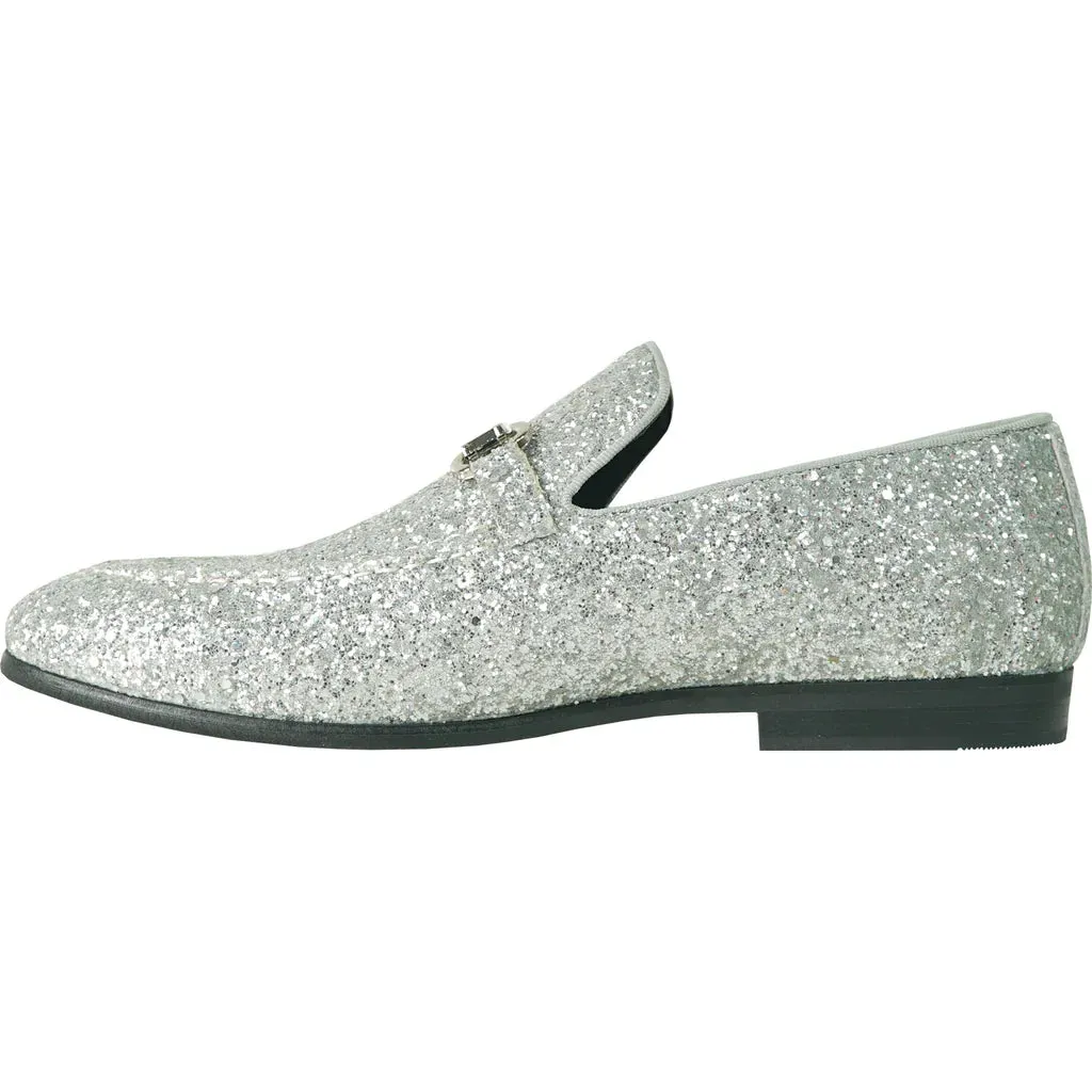 "Bravo" Silver Glitter Tuxedo & Prom Shoes