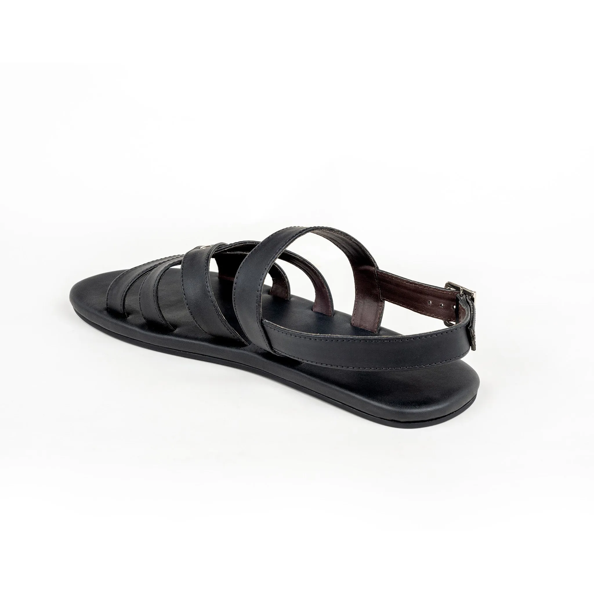 Ray Crossover Vegan Leather Black Men Sandals Thrift Edit