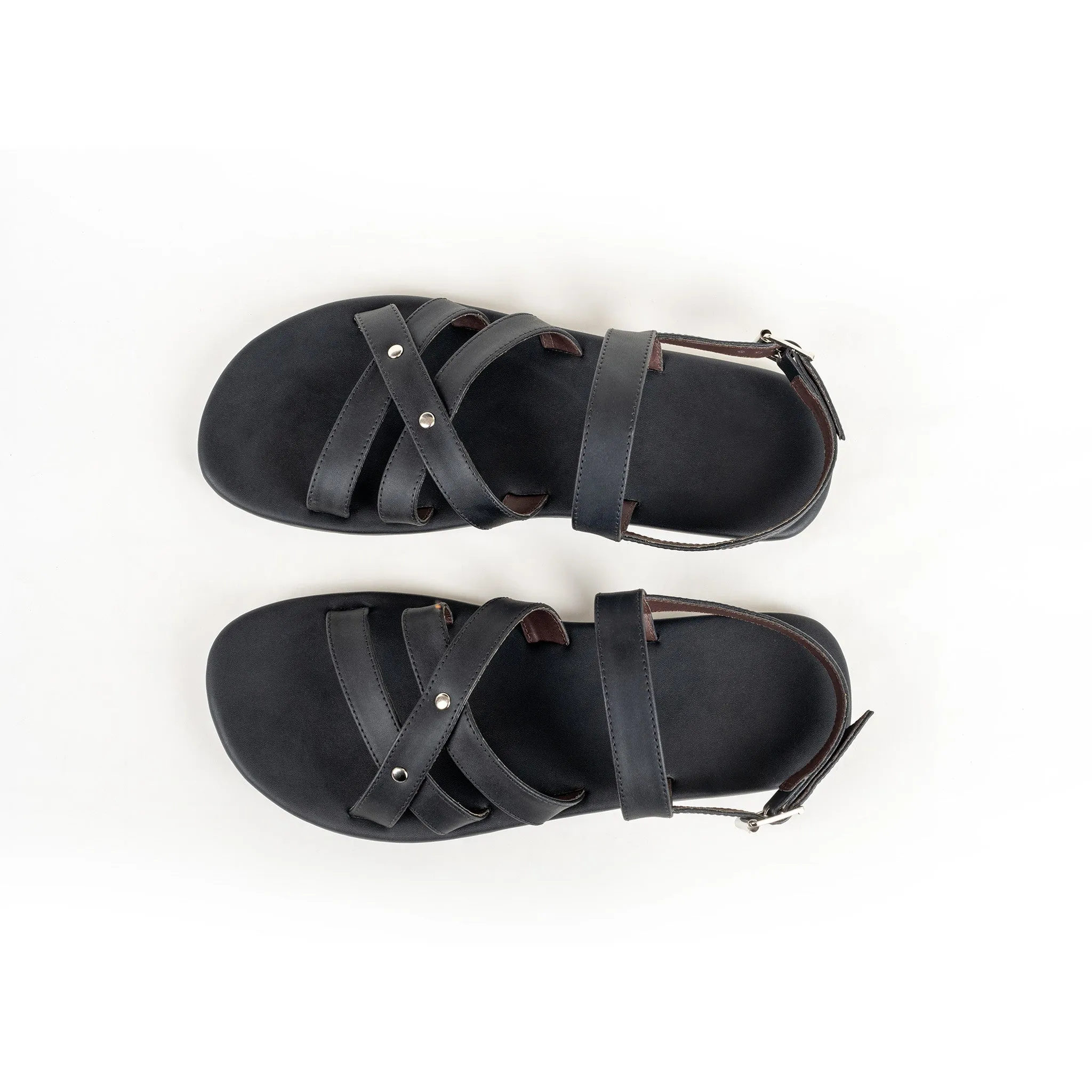 Ray Crossover Vegan Leather Black Men Sandals Thrift Edit