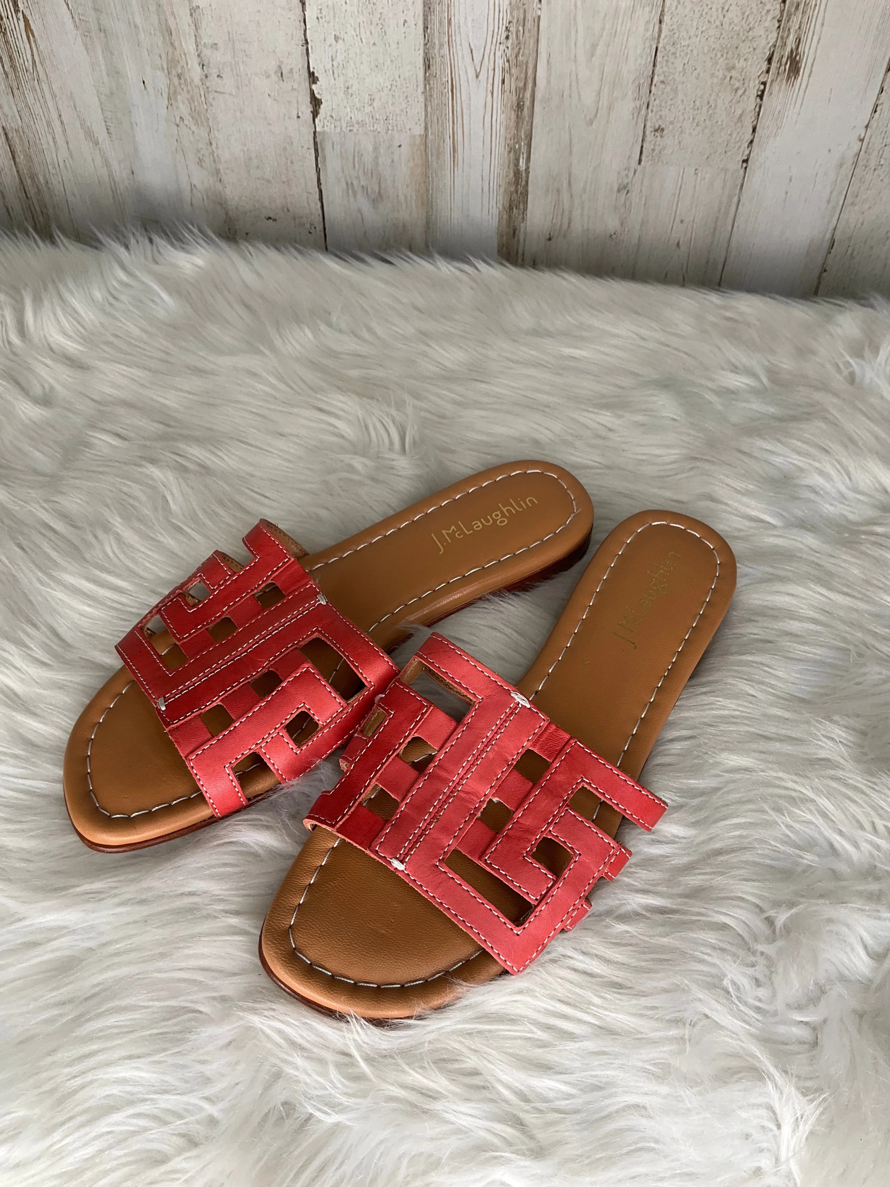 Red Sandals Flats J Mclaughlin, Size 6