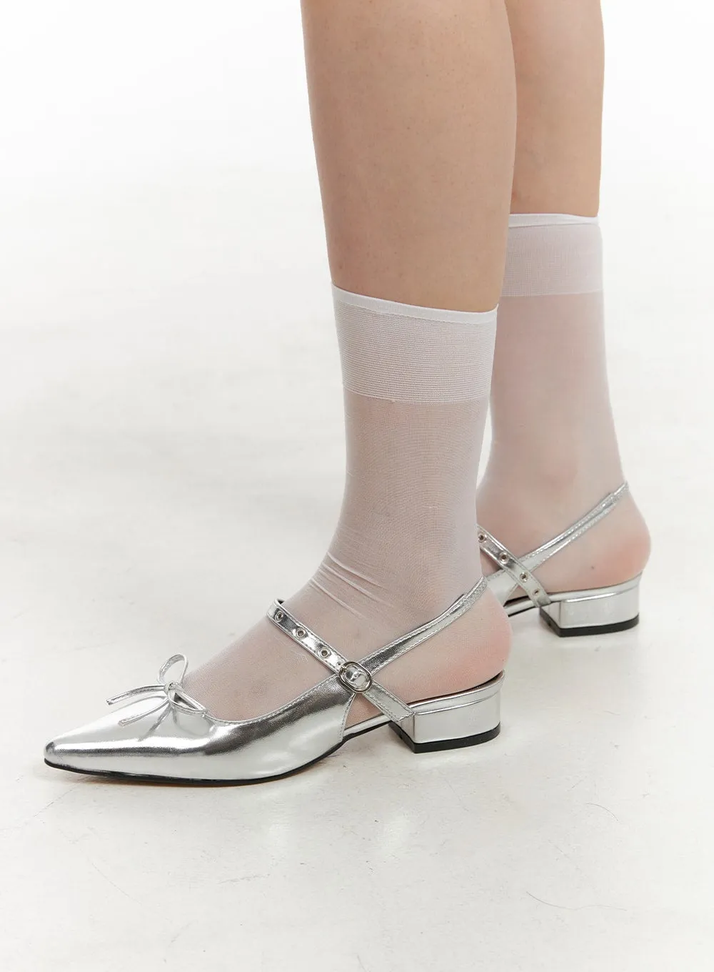 Ribbon Pointed Toe Sandals OA429