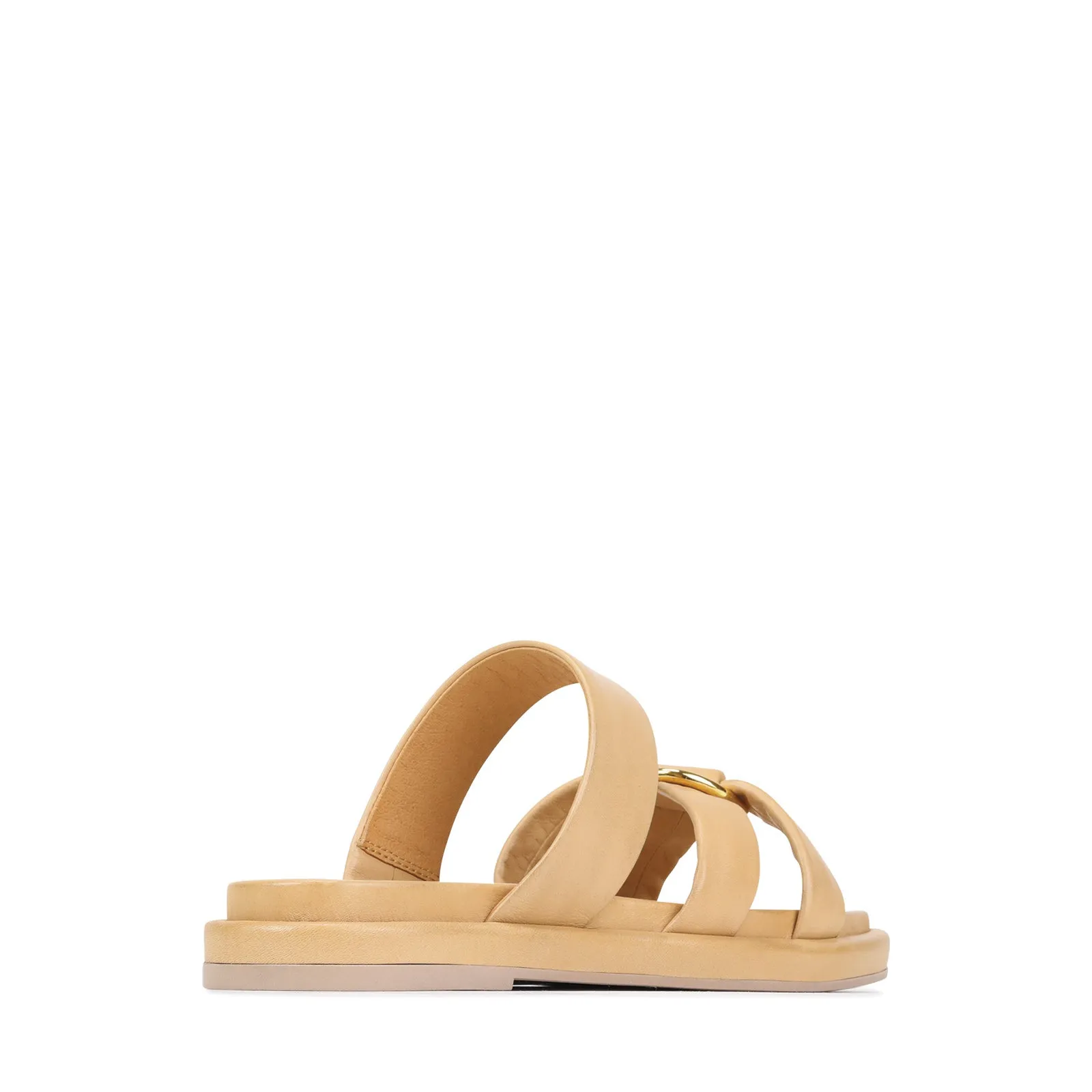 RING LEATHER SLIDE SANDALS