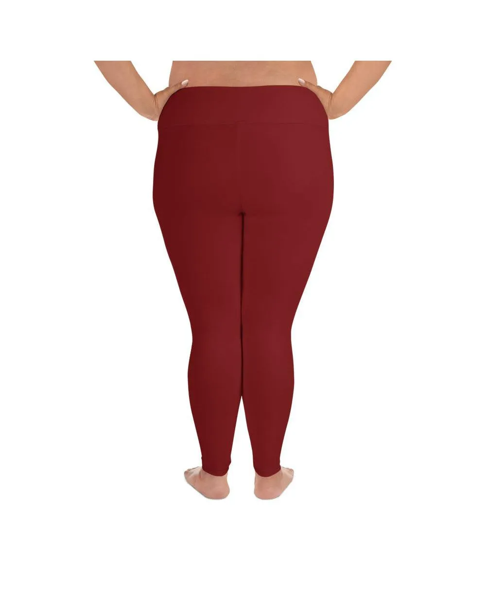 Solid Deep Red Plus Size Leggings