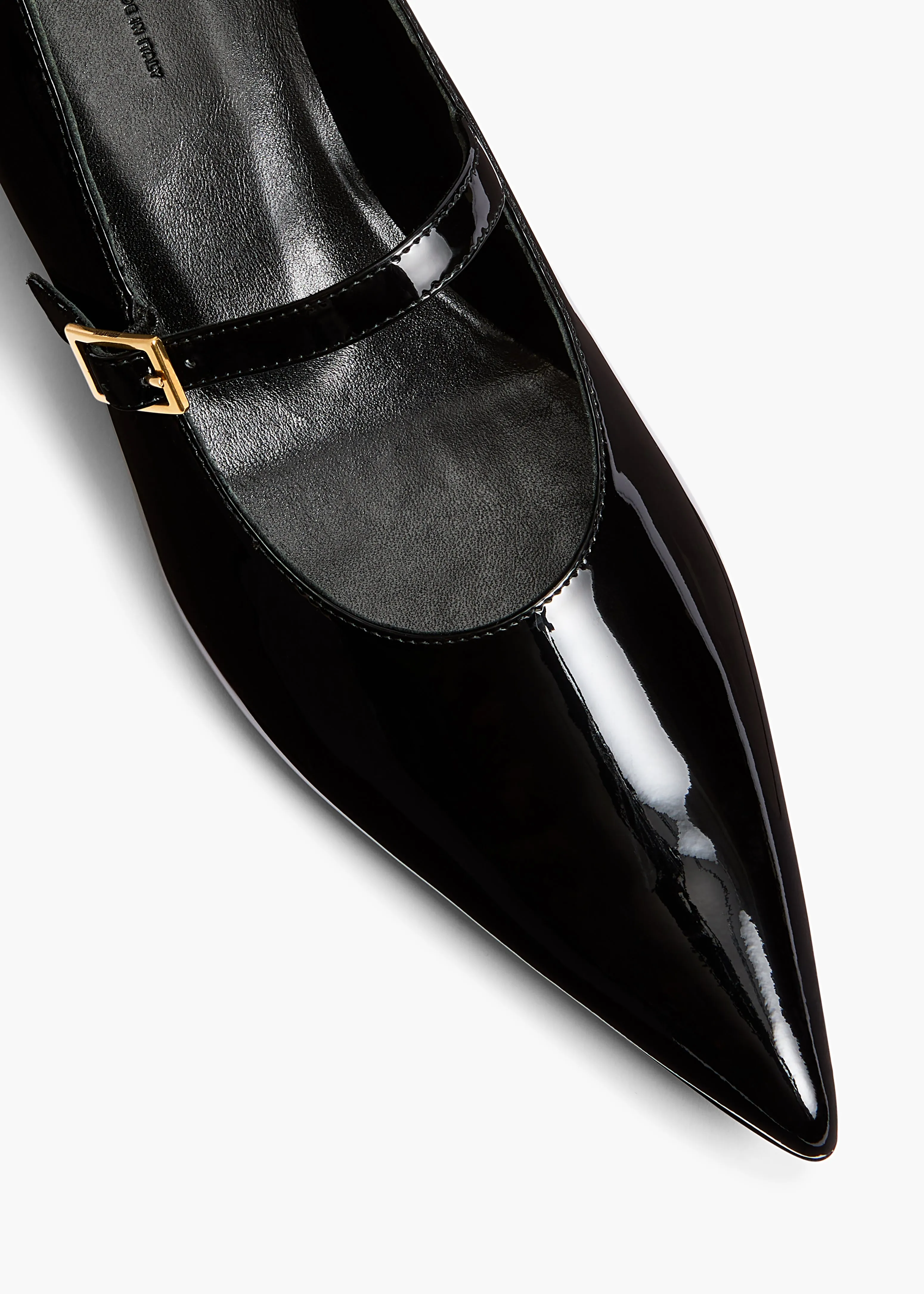 Sybil Mary Jane Flat in Black Patent Leather