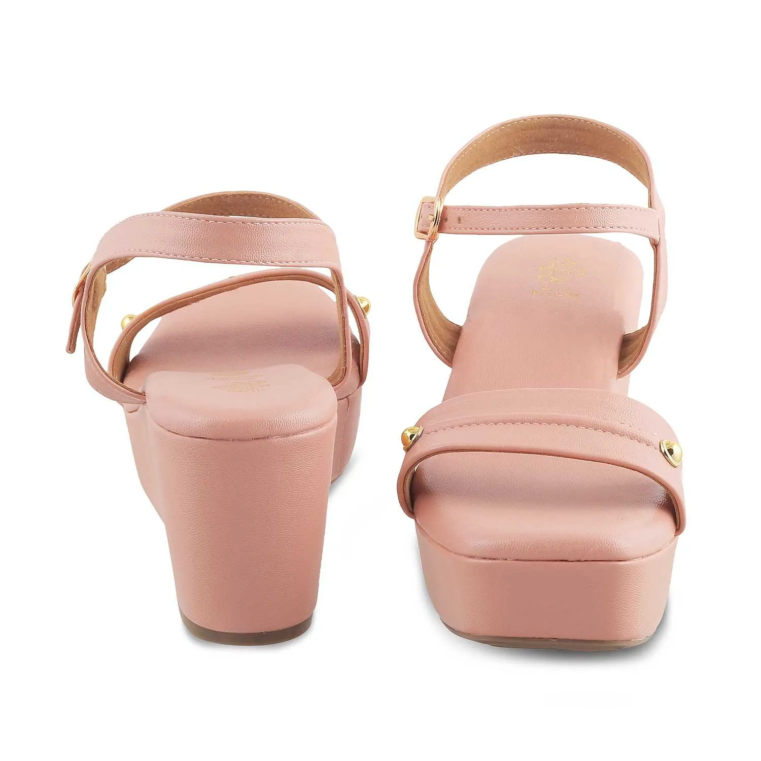 The Amst Pink Women's Dress Wedge Sandals Tresmode