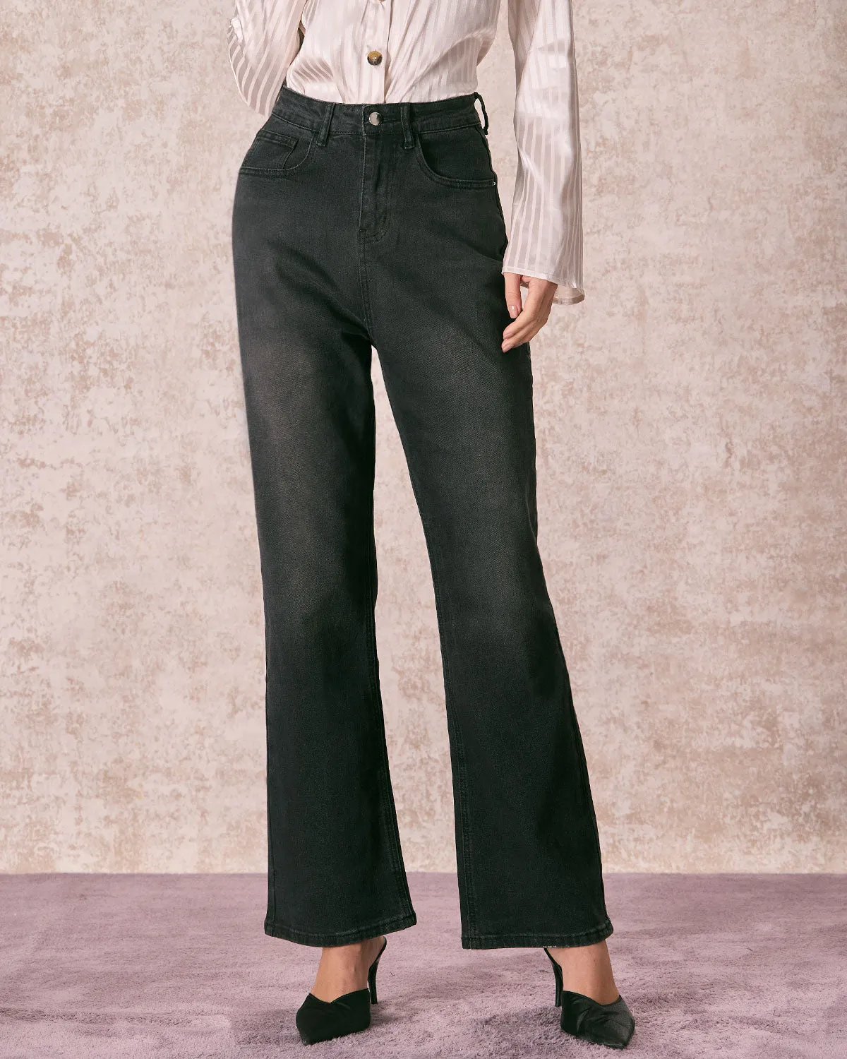 The Black High Waisted Wide Leg Jeans