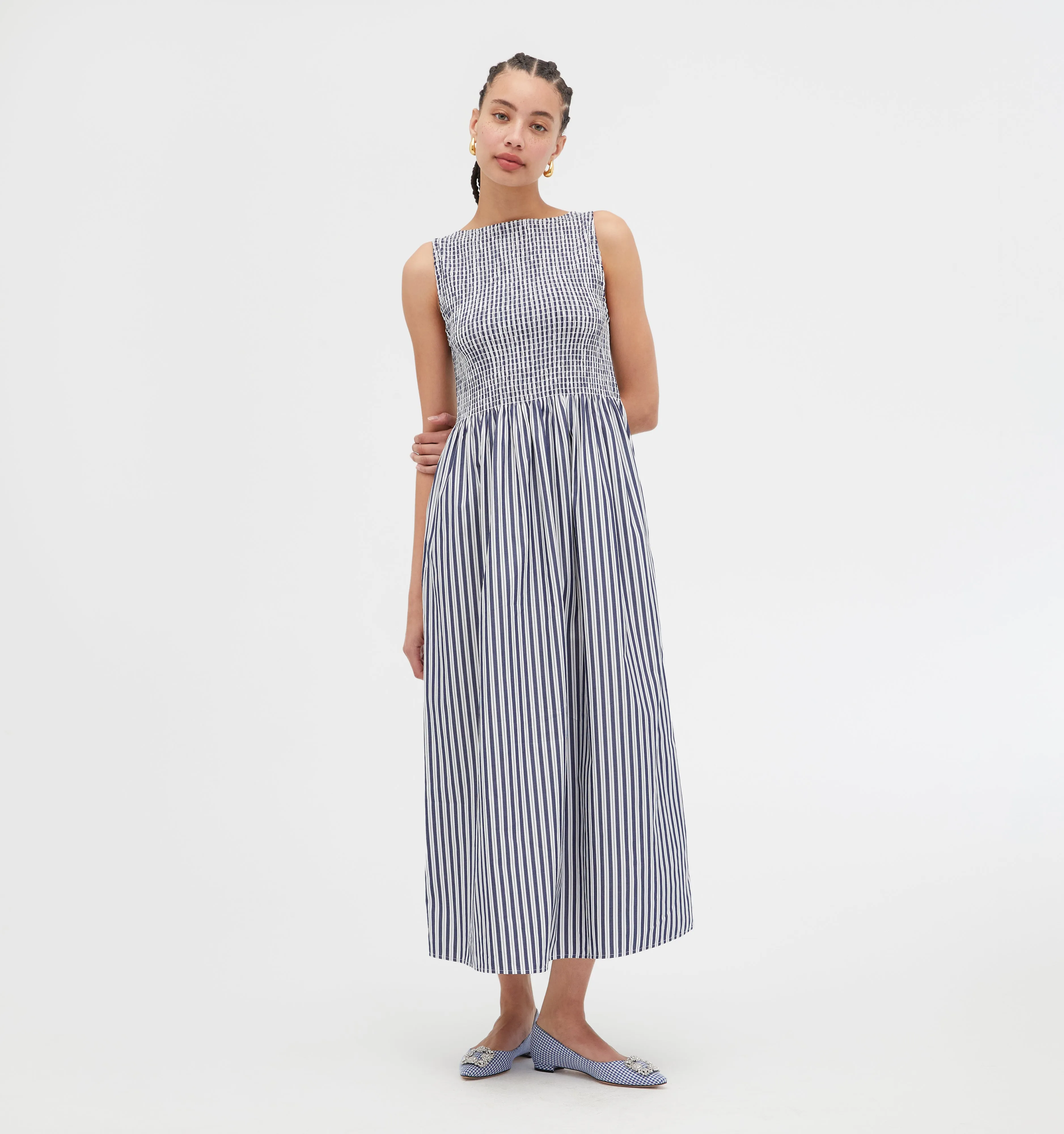 The Cosima Nap Dress - Navy Stripe