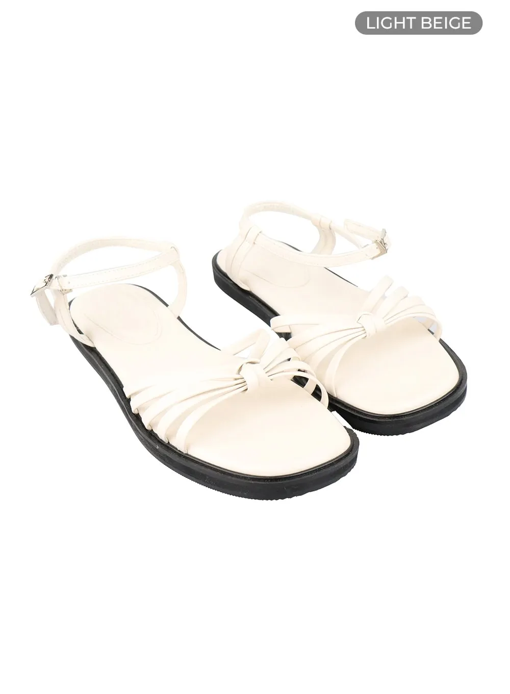 Twist Strap Faux Leather Sandals OY409