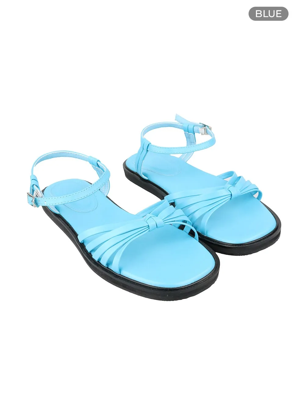 Twist Strap Faux Leather Sandals OY409