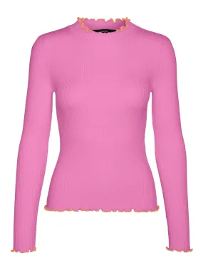 Vmevie Ls Contrast Edge Pullover Bo - Roze