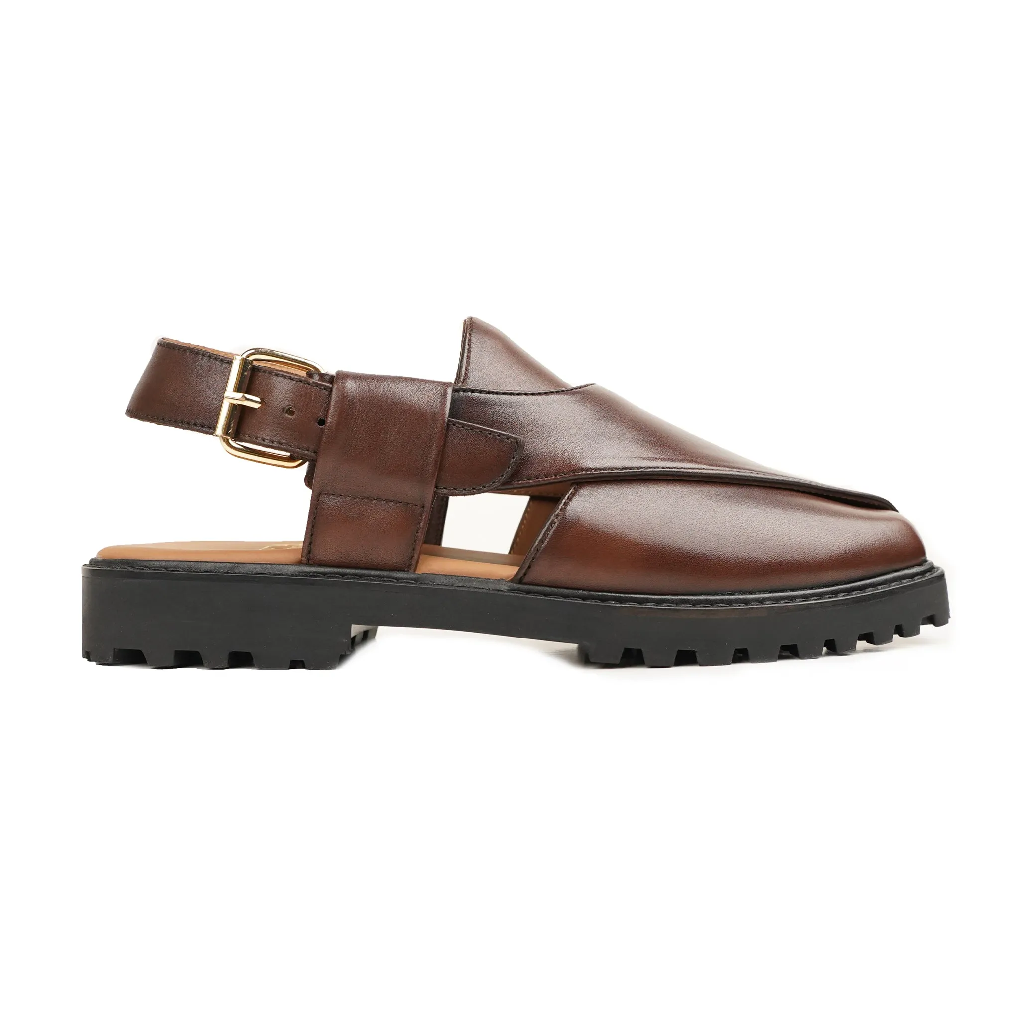 Welkom - Men's Reddish Brown Calf Leather Sandal