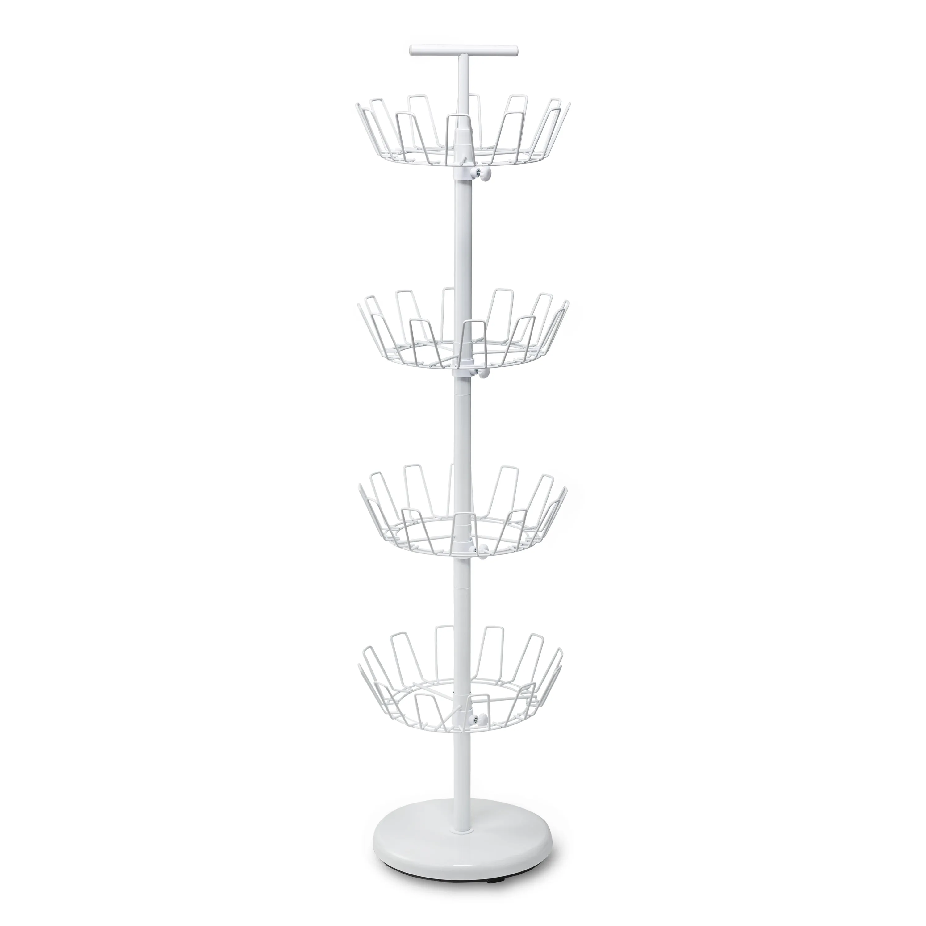 White 4-Tier Revolving Shoe Tree