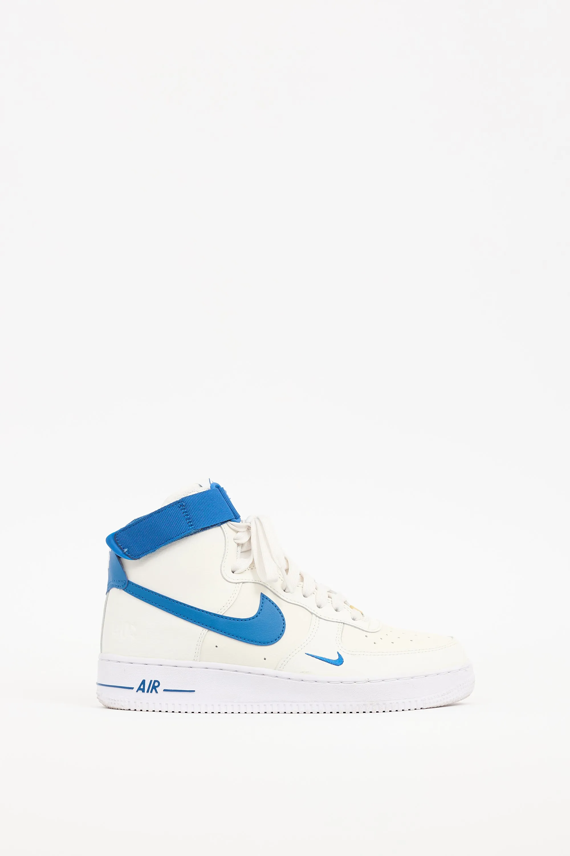 White & Blue Air Force 1 High Sneaker