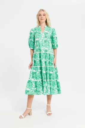 Women Green Printed Maxi Dress