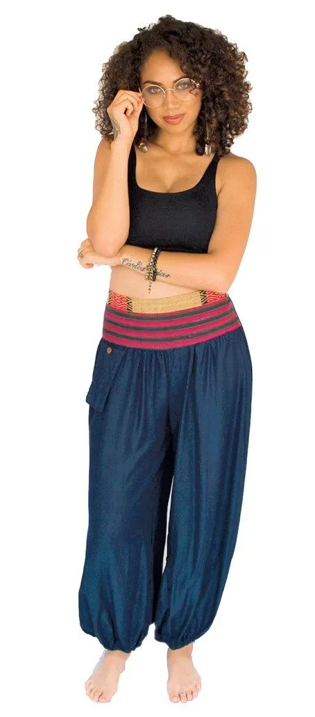 Women's Aladdin Pants in Navy Blue