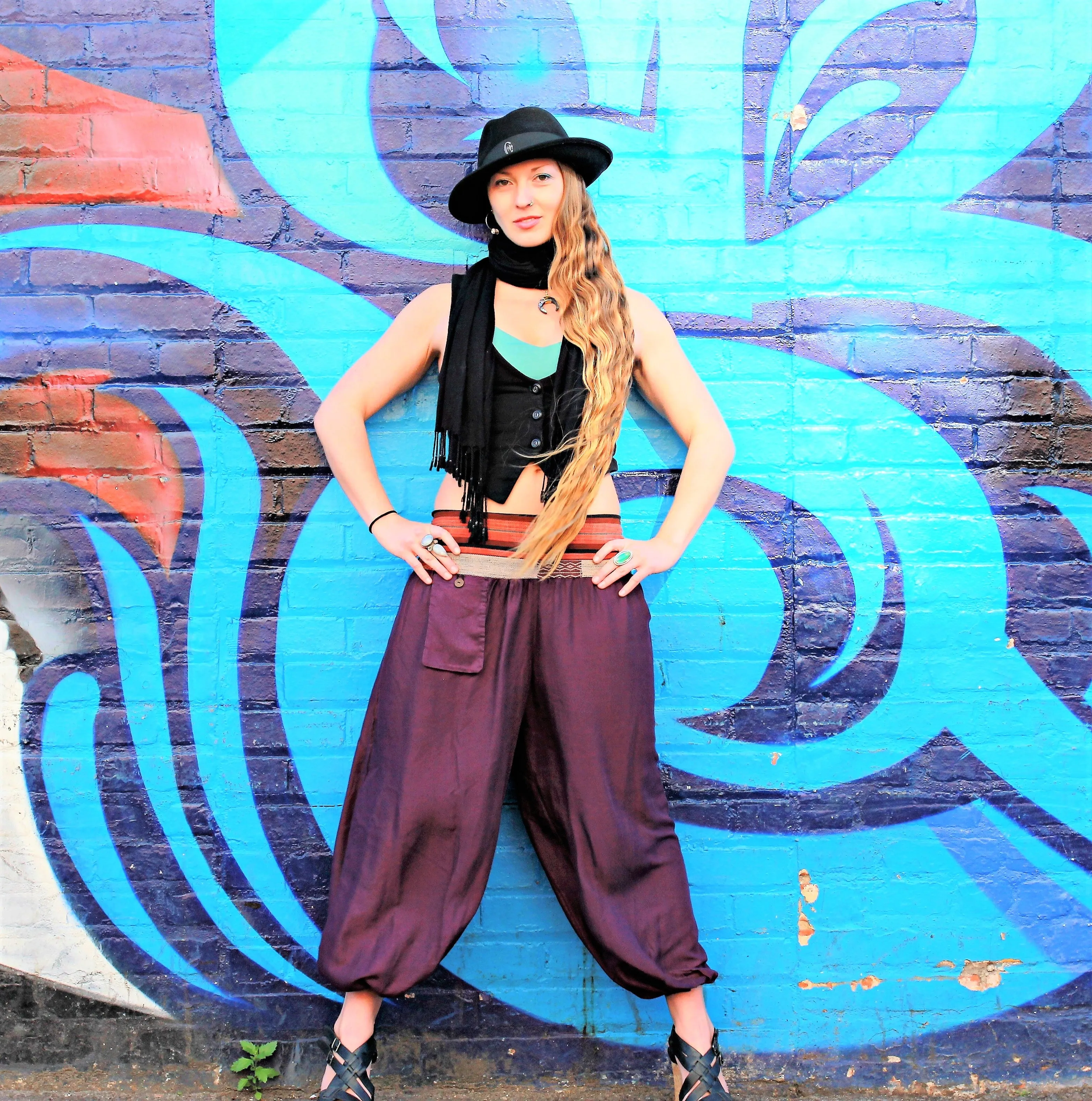 Women's Aladdin Pants in Royal Purple