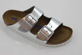 Women's Arizona Sandal - Metallic Silver Leather