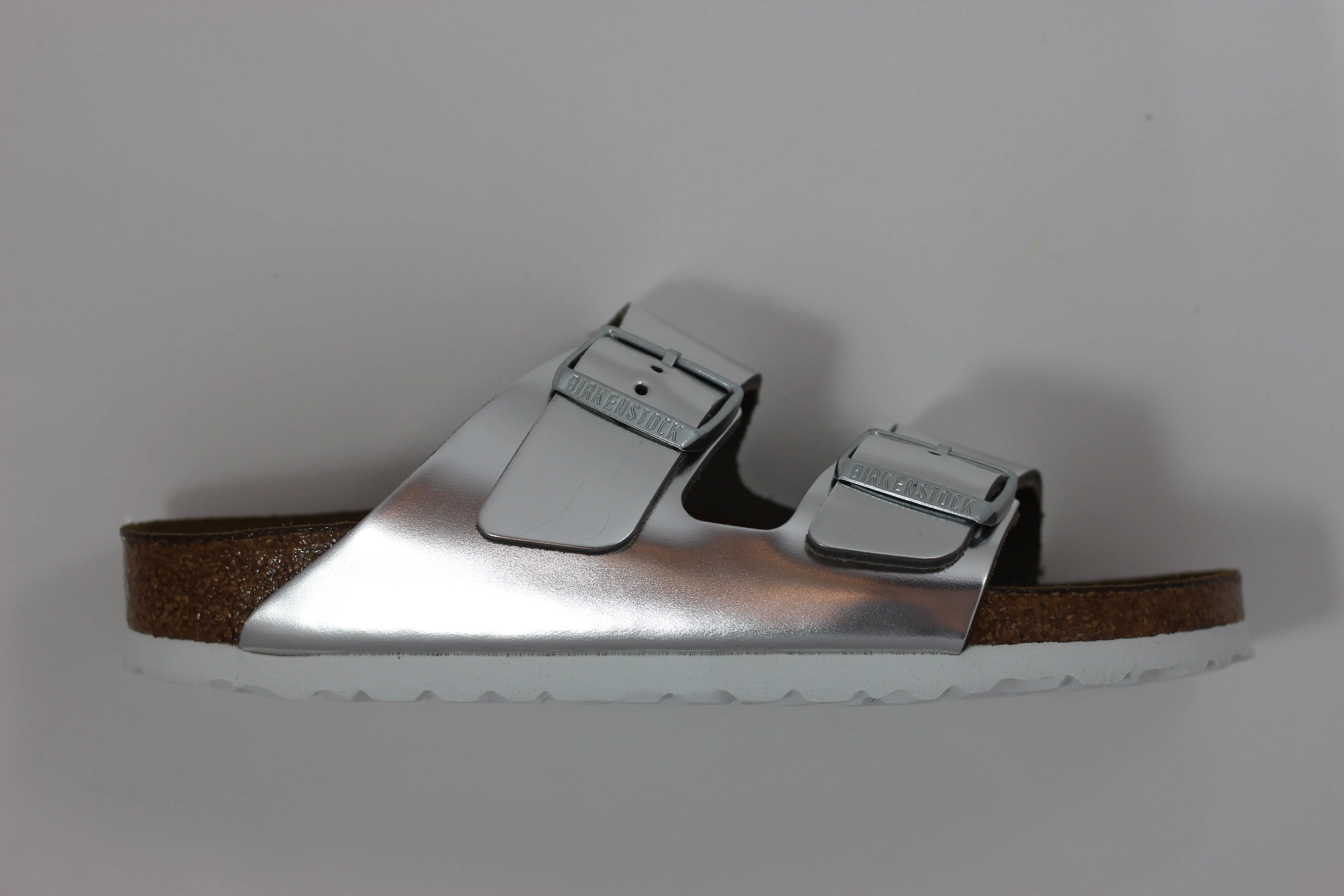 Women's Arizona Sandal - Metallic Silver Leather