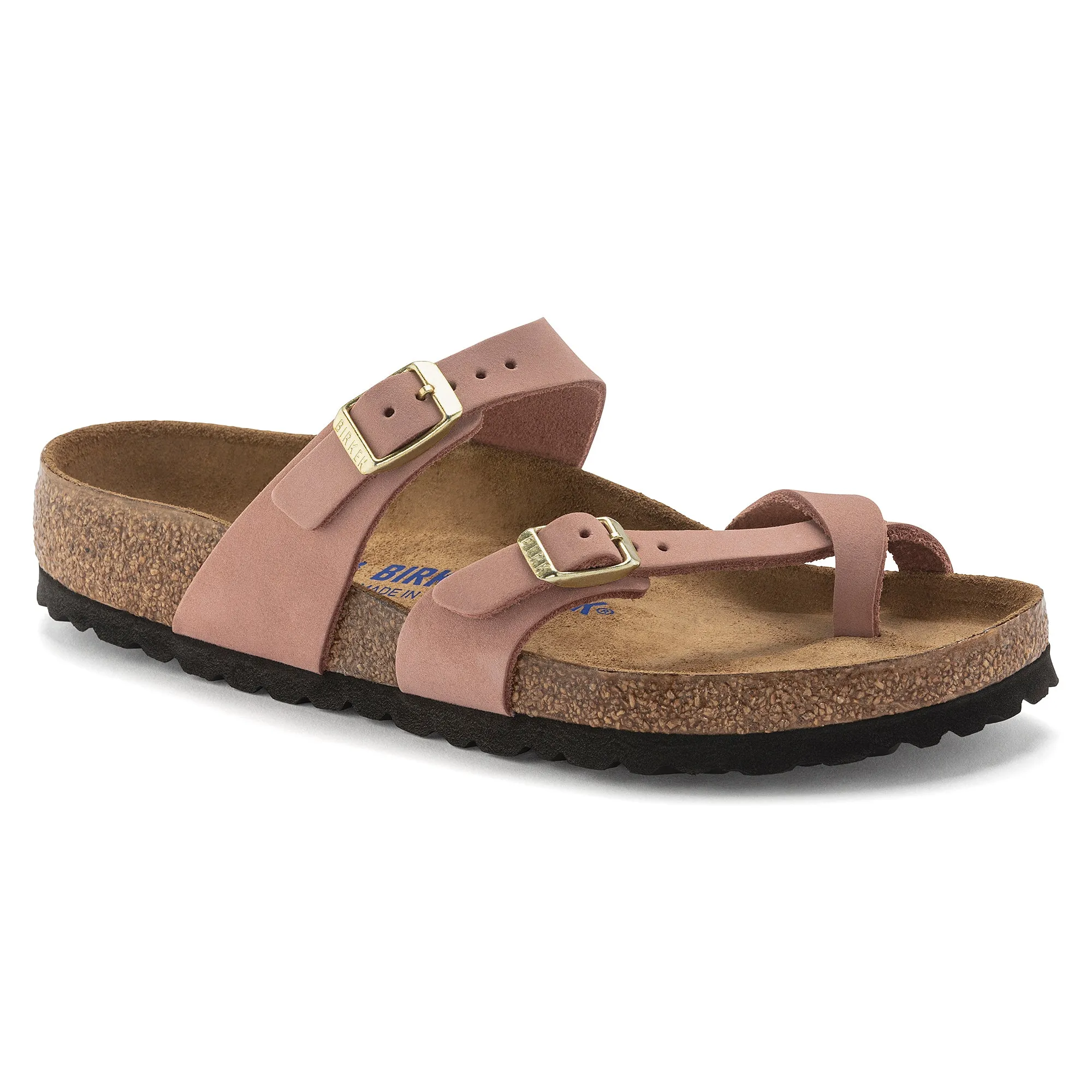 Women's Birkenstock Mayari Soft Footbed Nubuck Leather Color: Old Rose